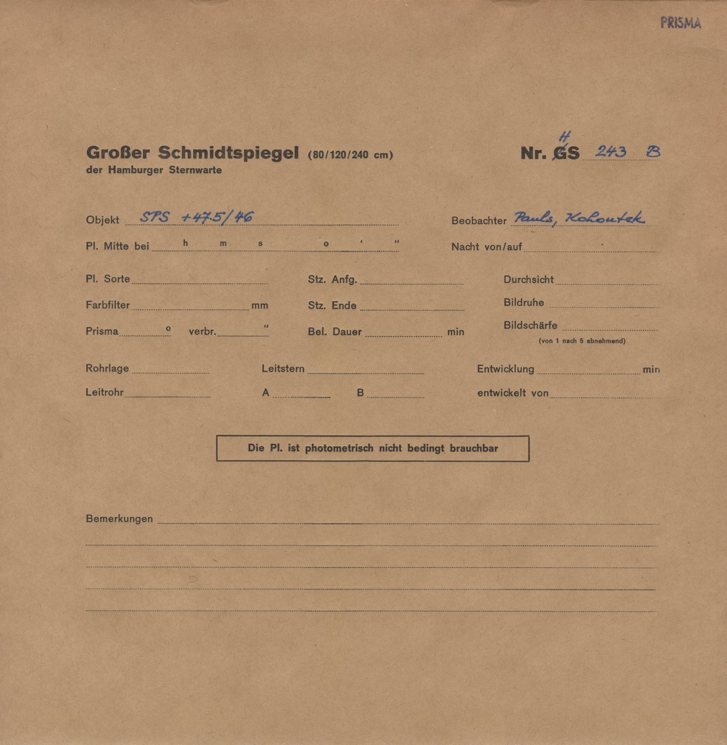 Plattenhuelle HS00243