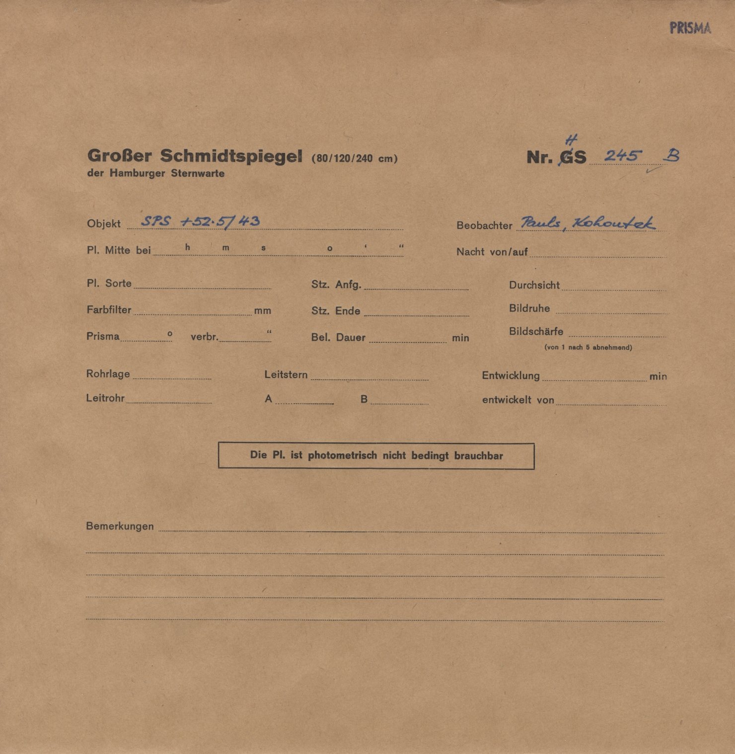 Plattenhuelle HS00245