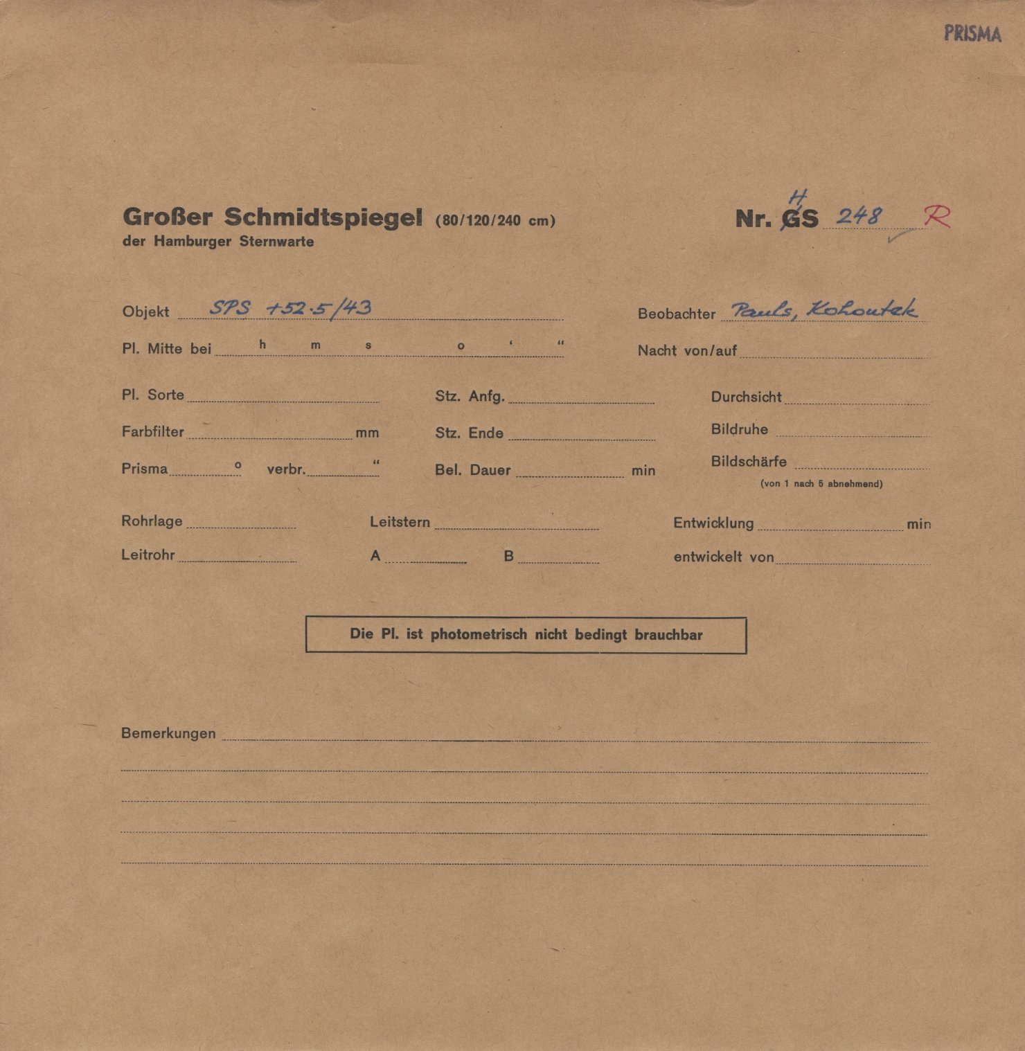 Plattenhuelle HS00248