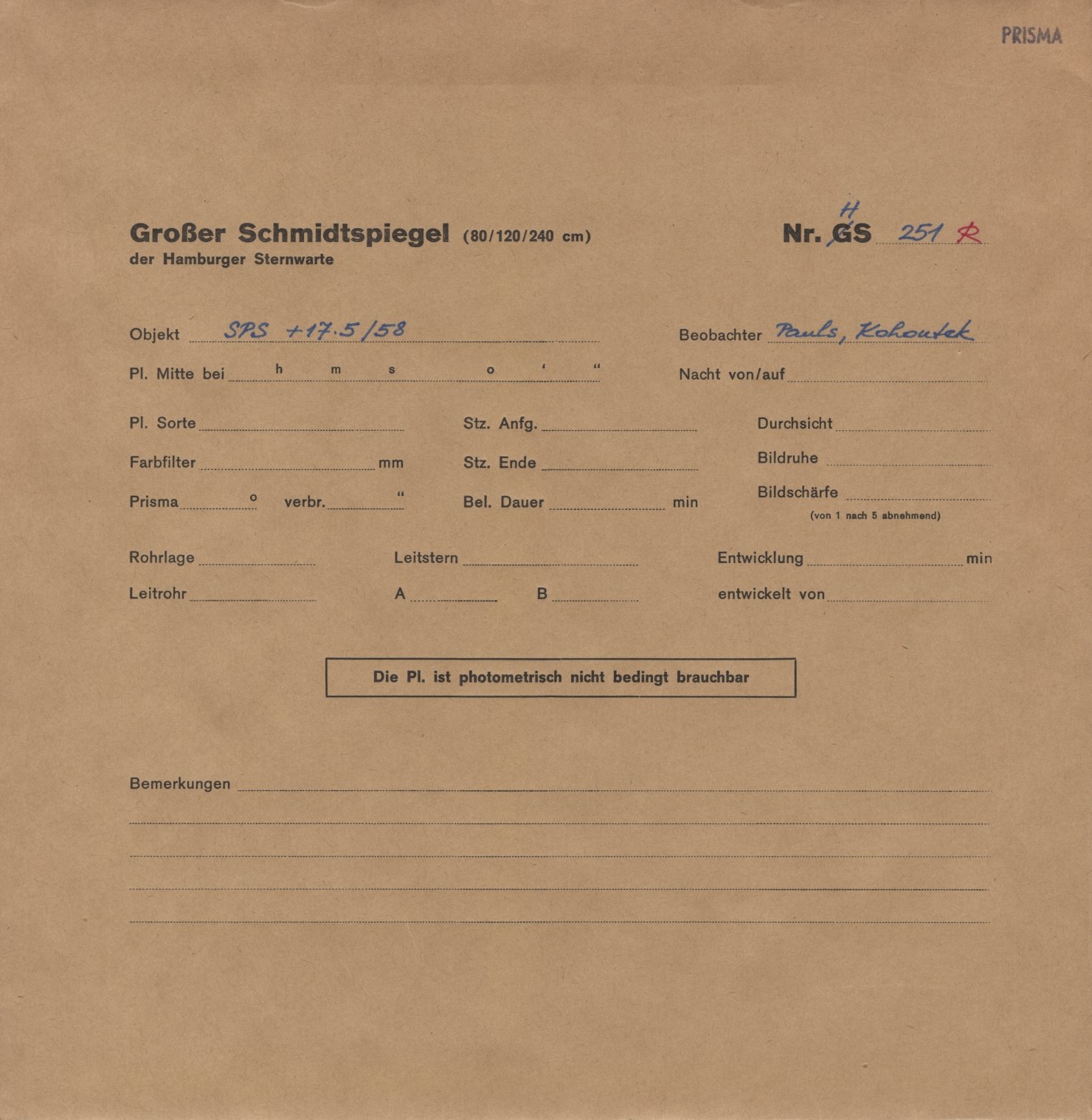 Plattenhuelle HS00251