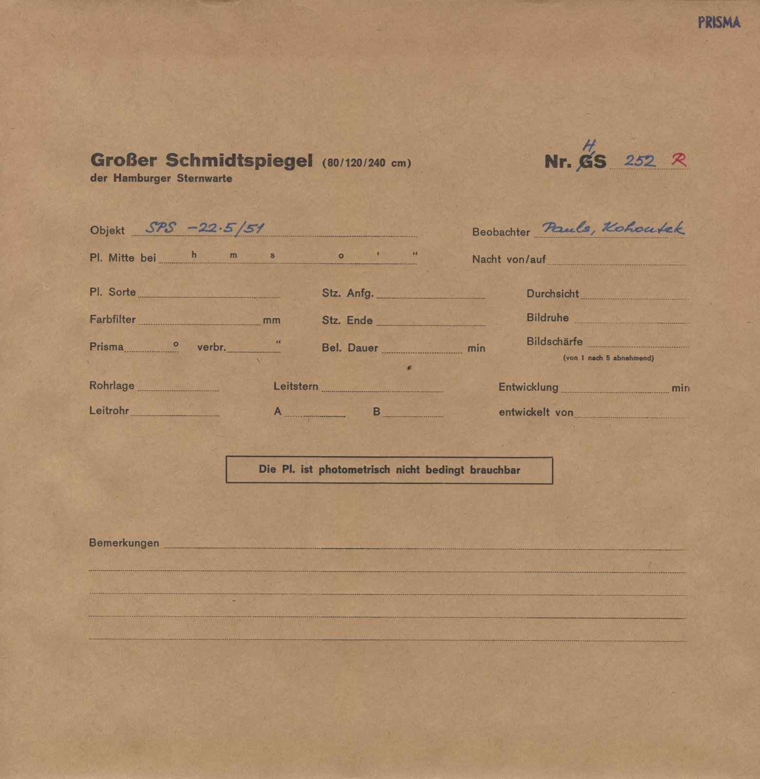 Plattenhuelle HS00252