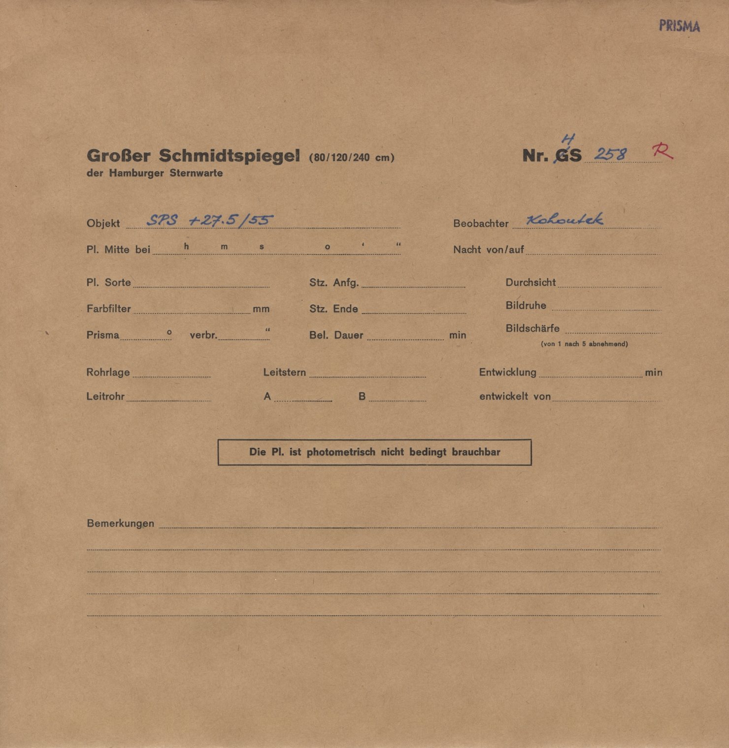 Plattenhuelle HS00258