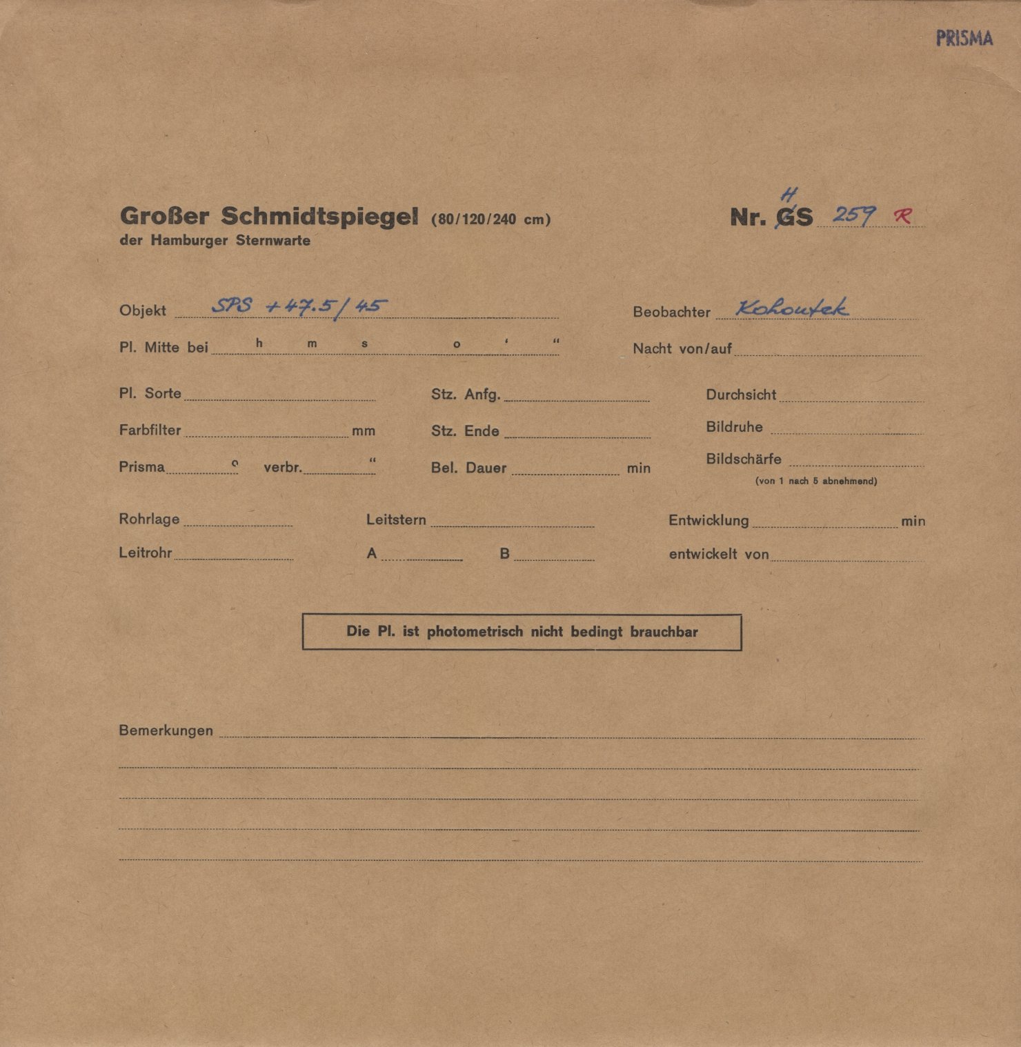 Plattenhuelle HS00259