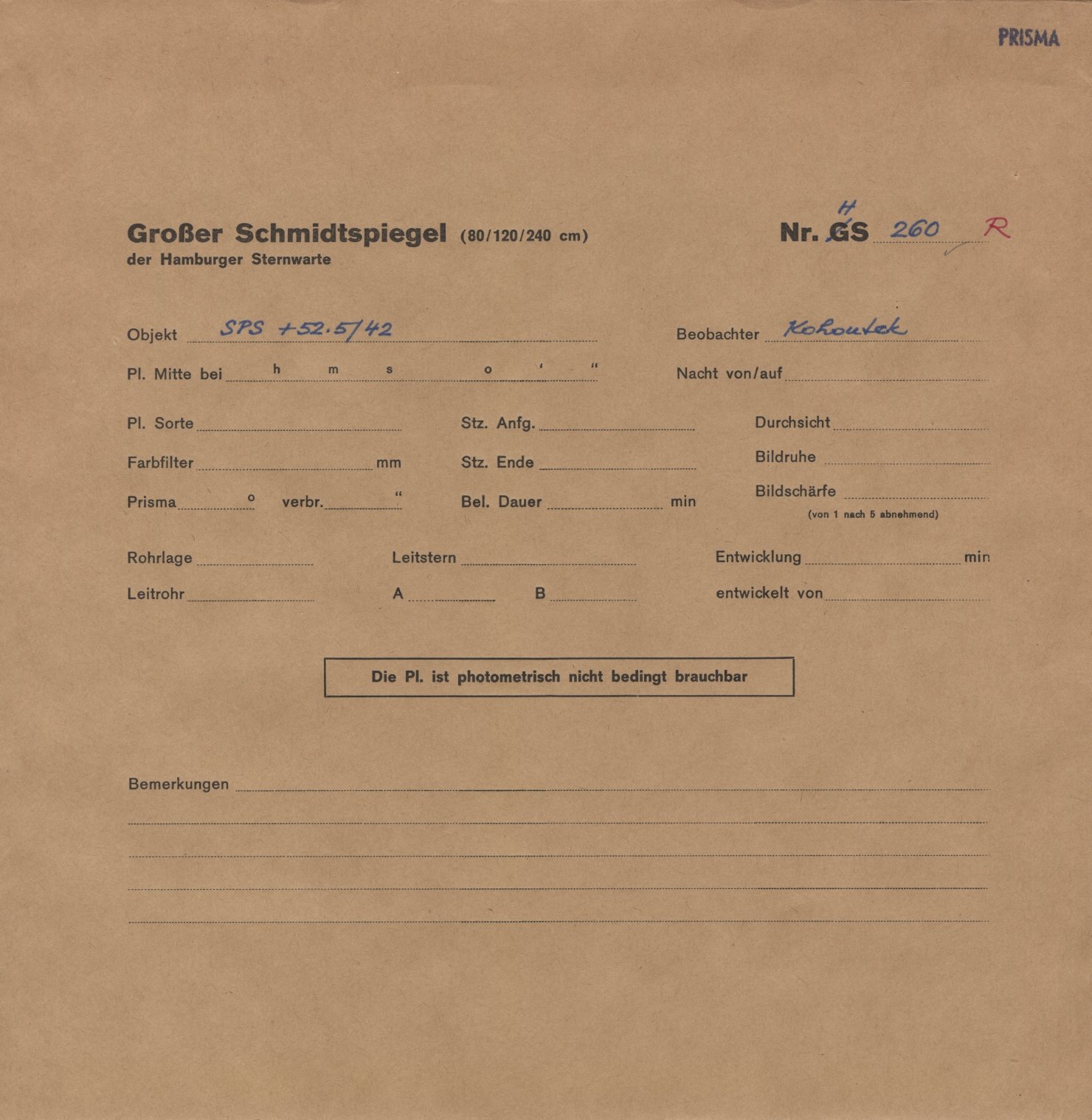 Plattenhuelle HS00260