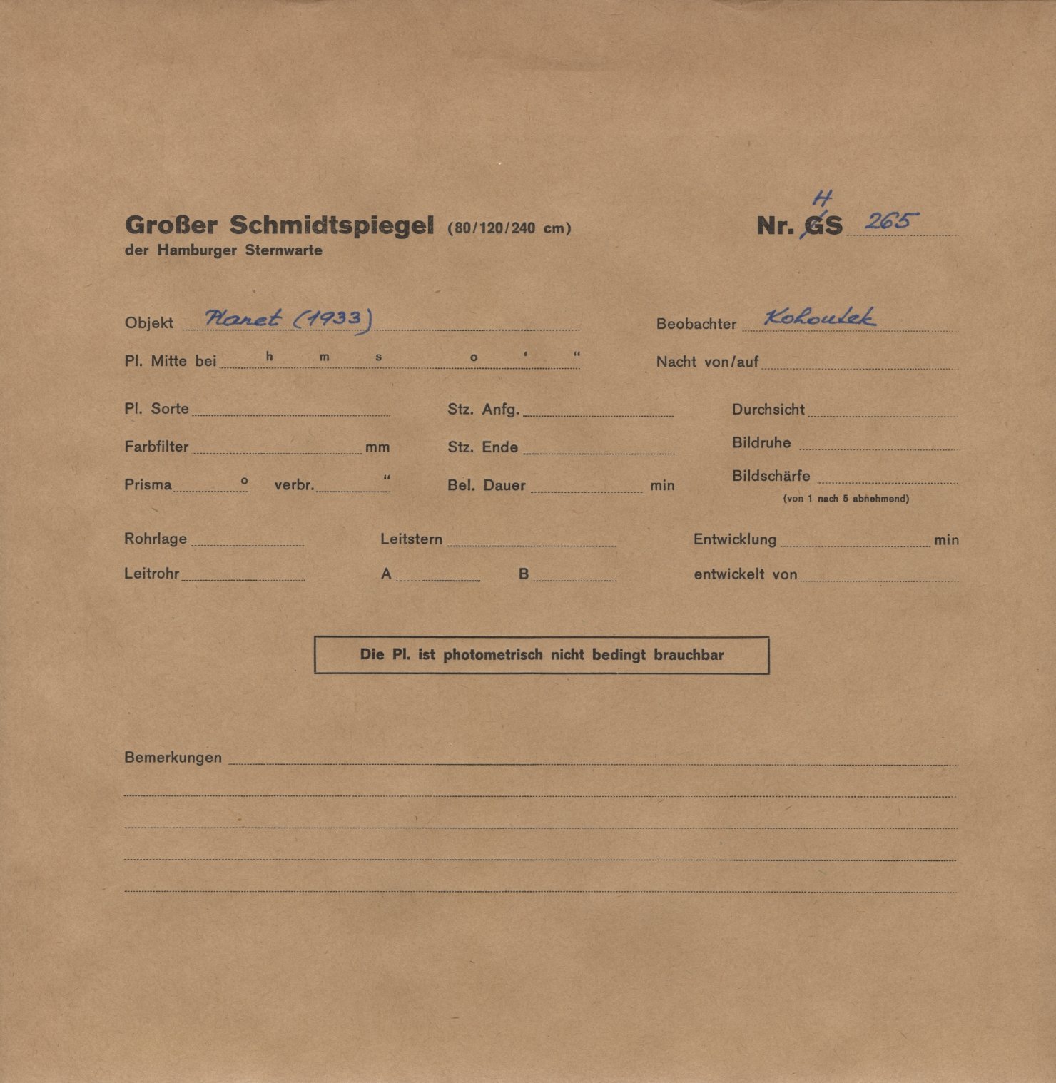 Plattenhuelle HS00265