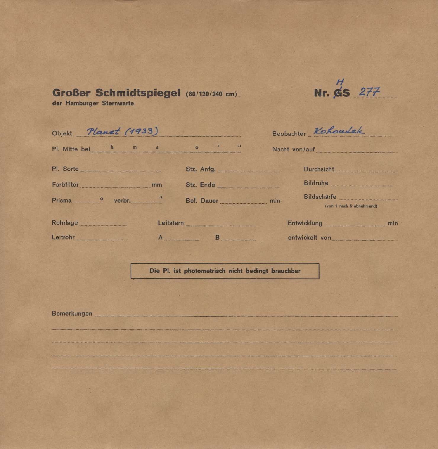 Plattenhuelle HS00277