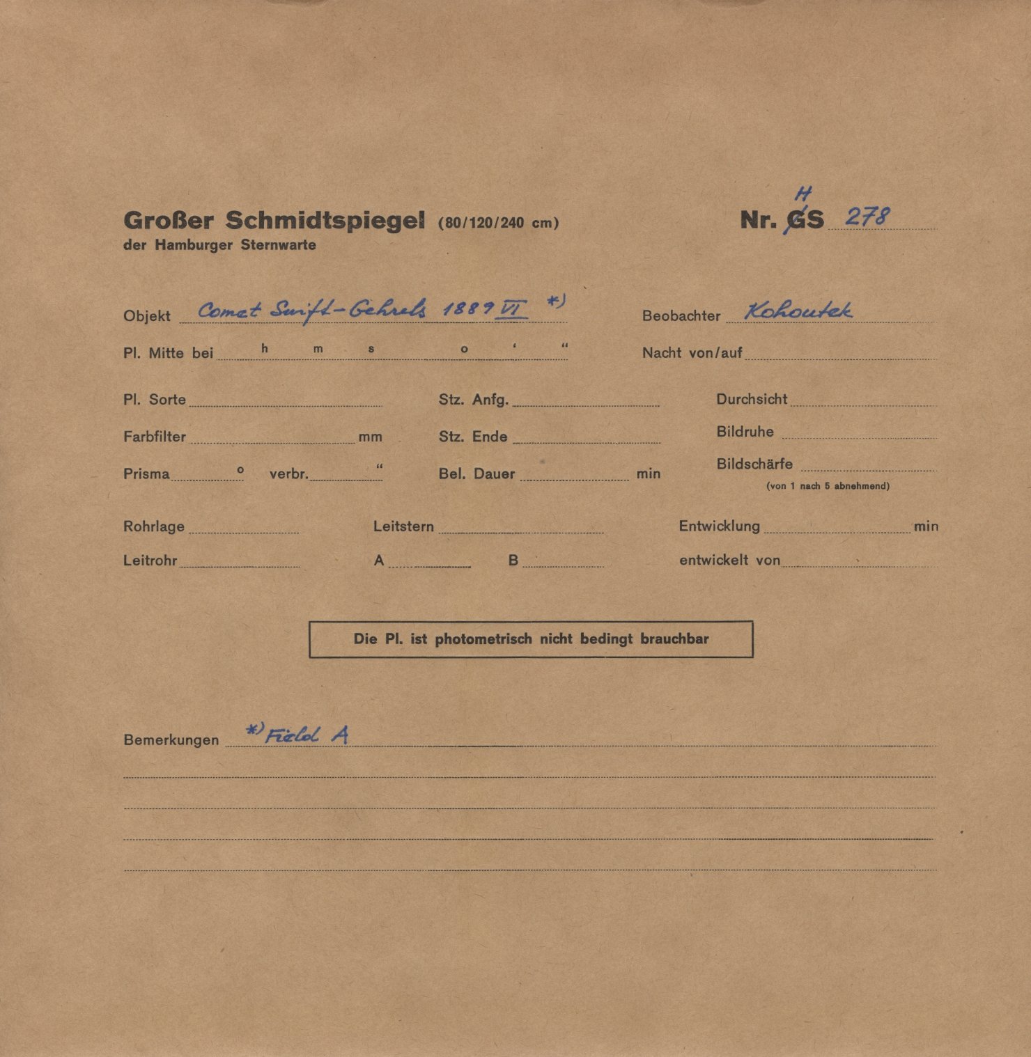 Plattenhuelle HS00278