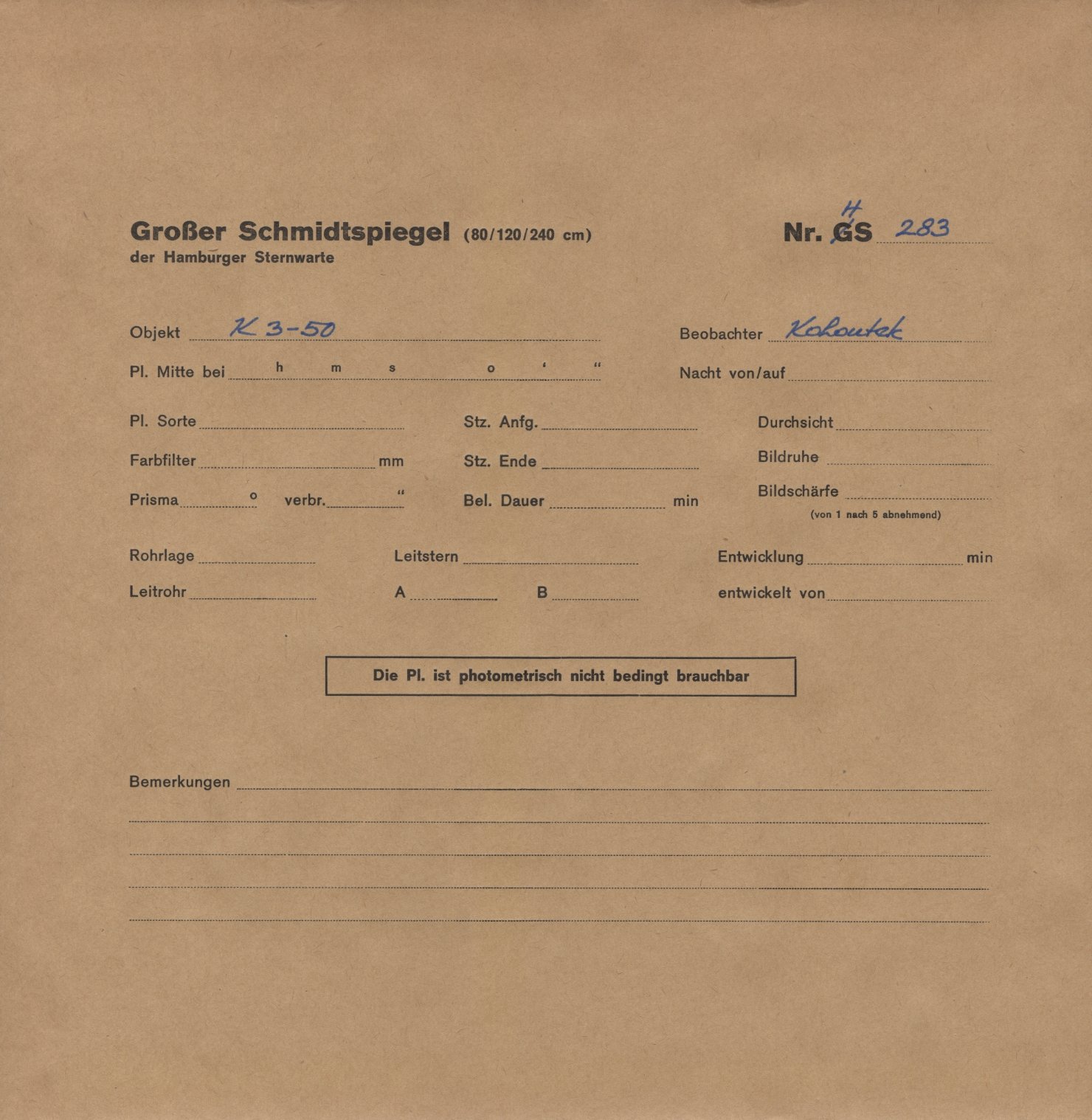 Plattenhuelle HS00283