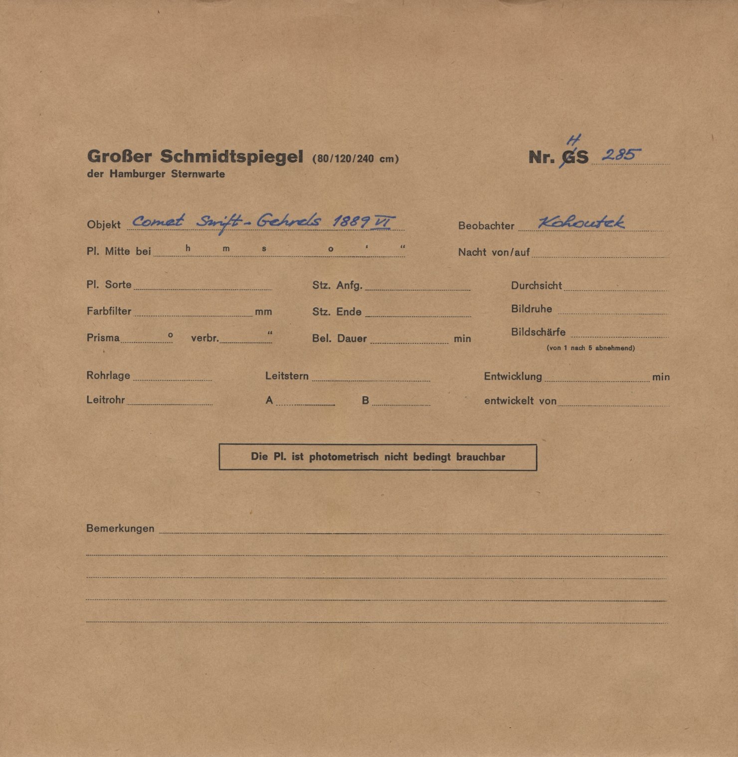 Plattenhuelle HS00285