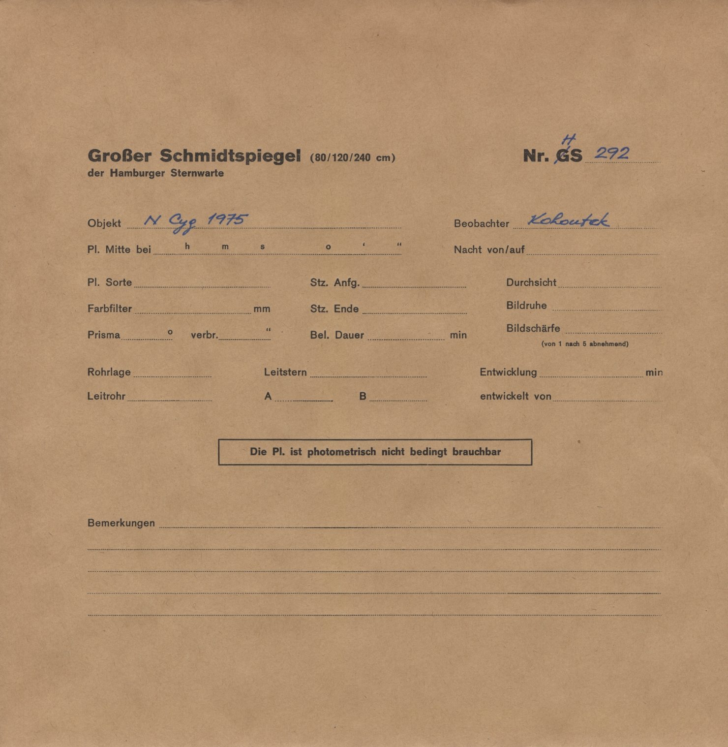 Plattenhuelle HS00292