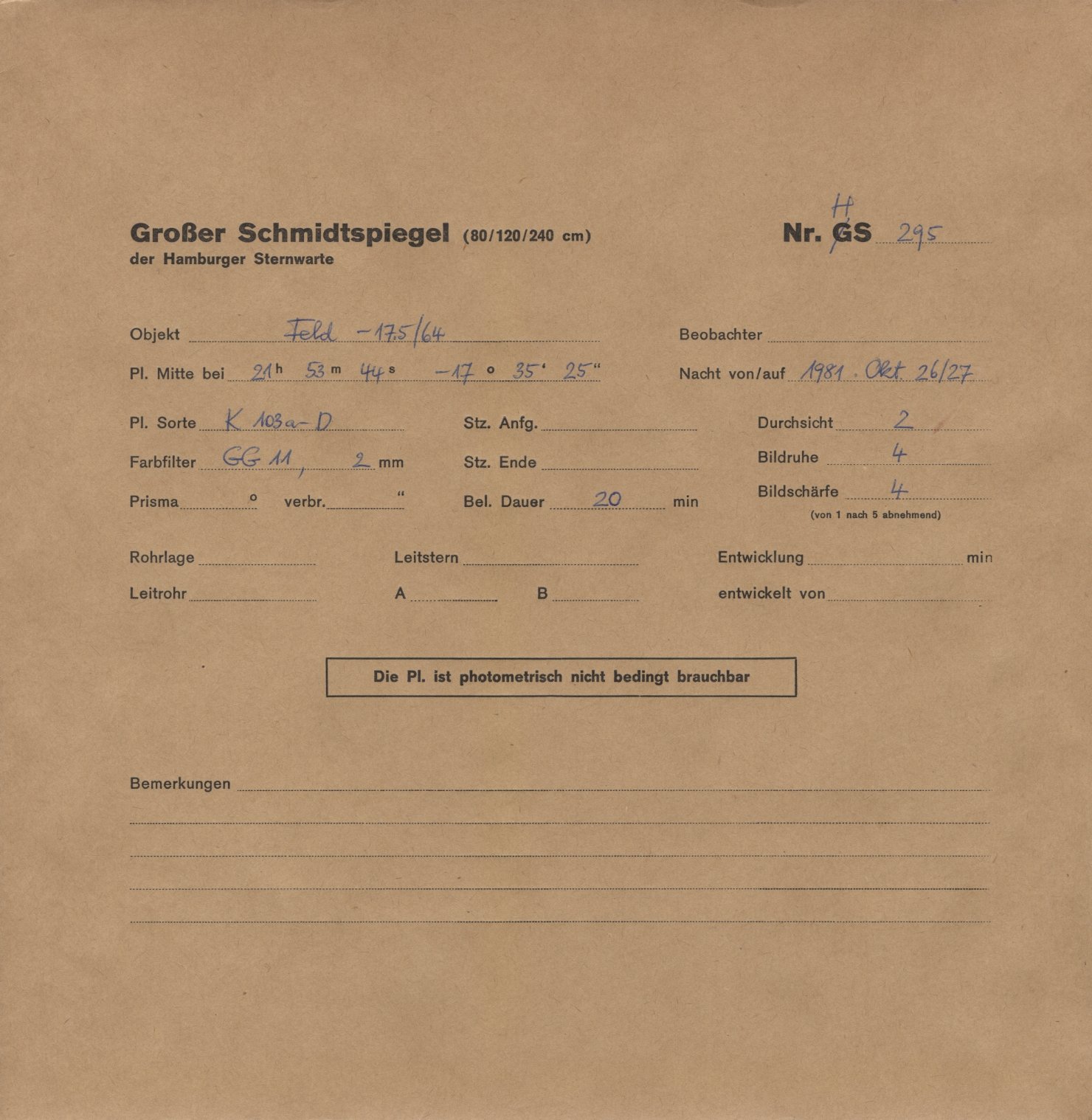 Plattenhuelle HS00295