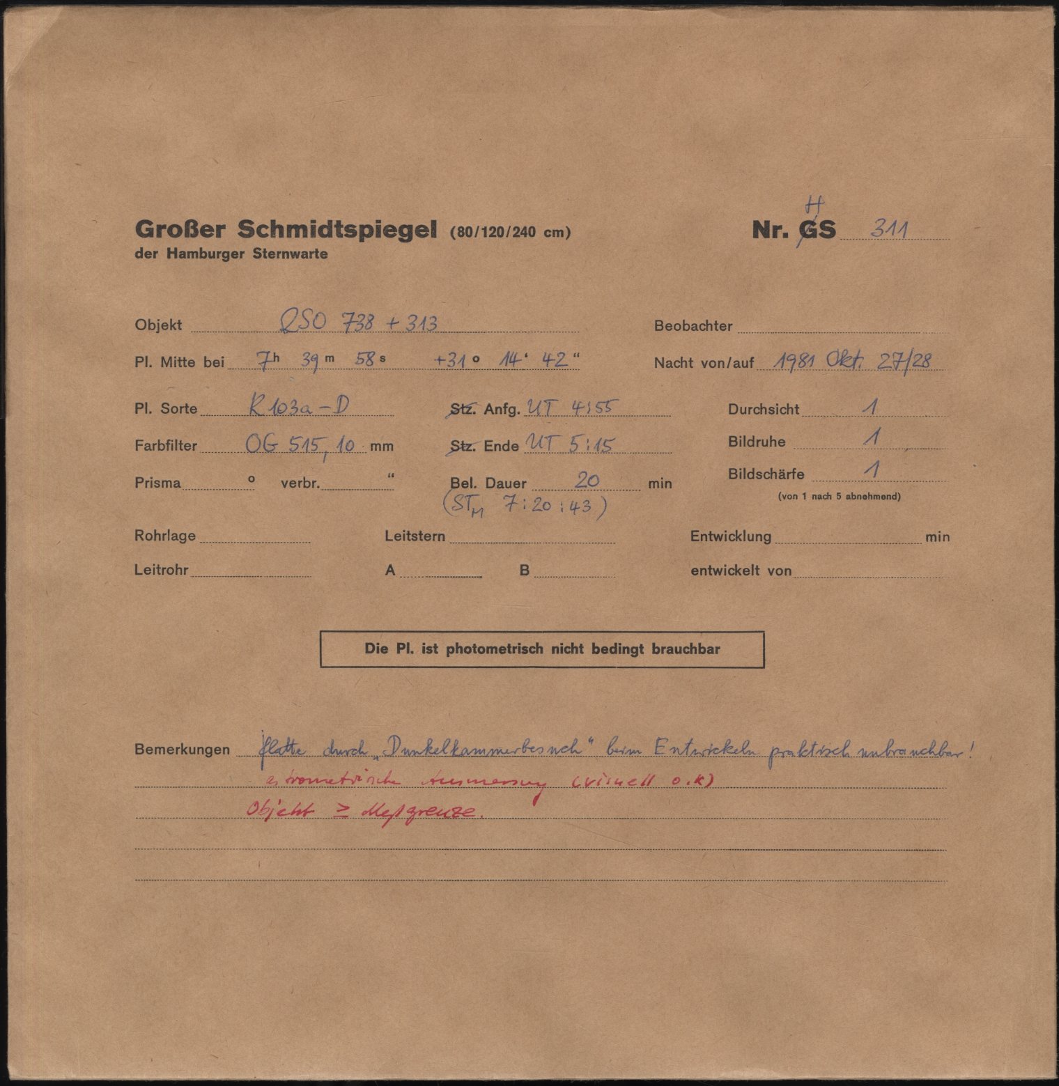 Plattenhuelle HS00311