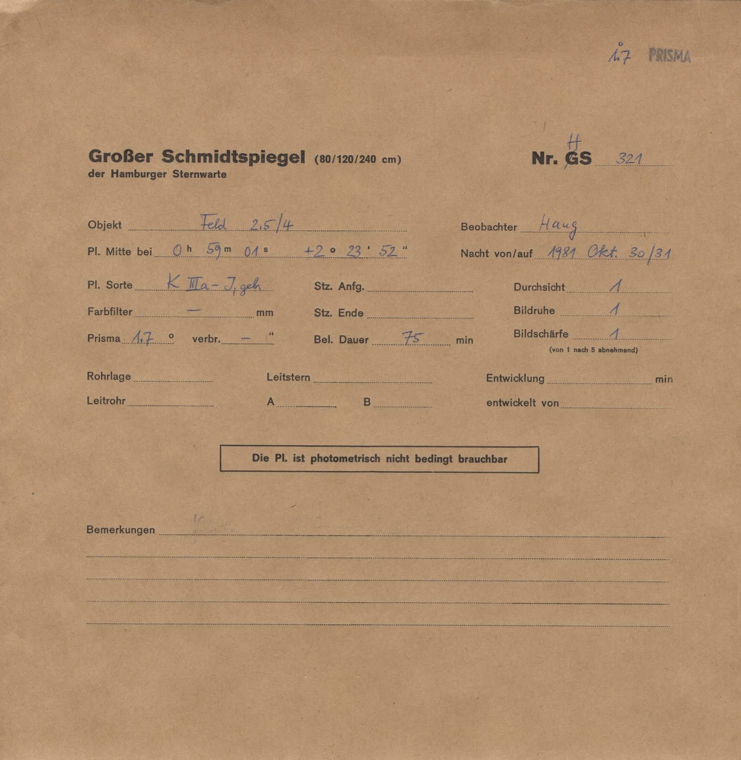 Plattenhuelle HS00321