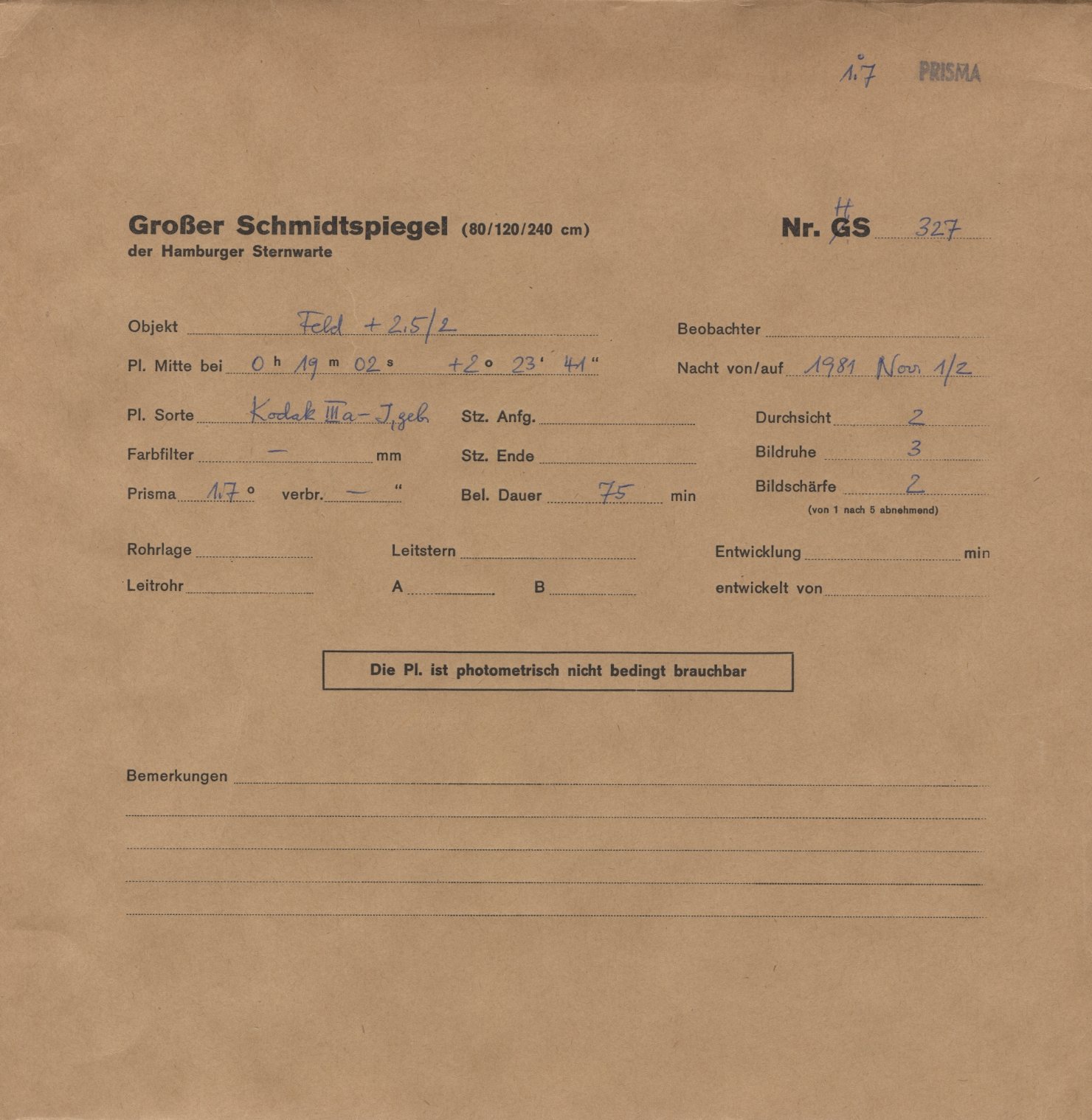 Plattenhuelle HS00327