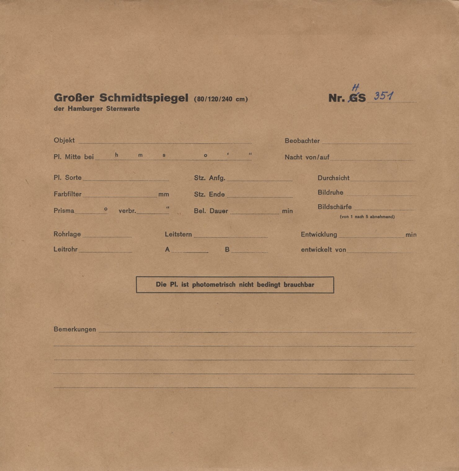 Plattenhuelle HS00351