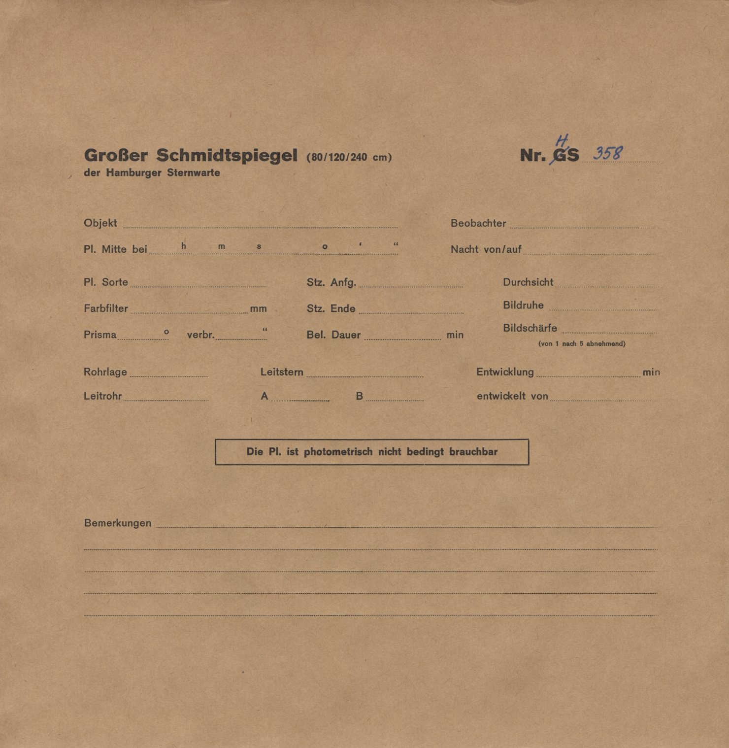 Plattenhuelle HS00358