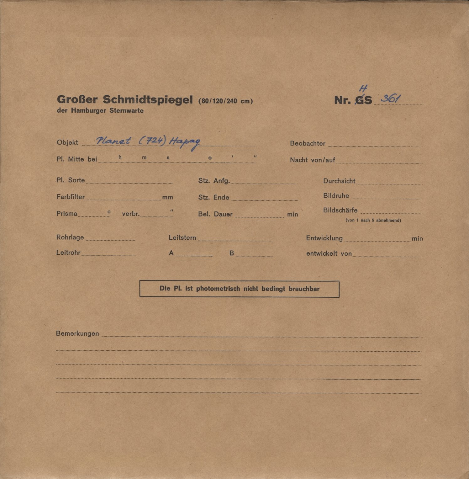 Plattenhuelle HS00361