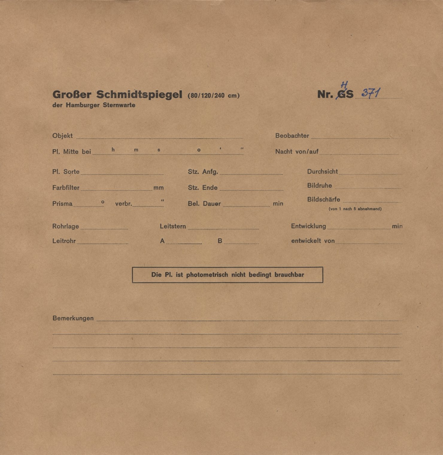 Plattenhuelle HS00371