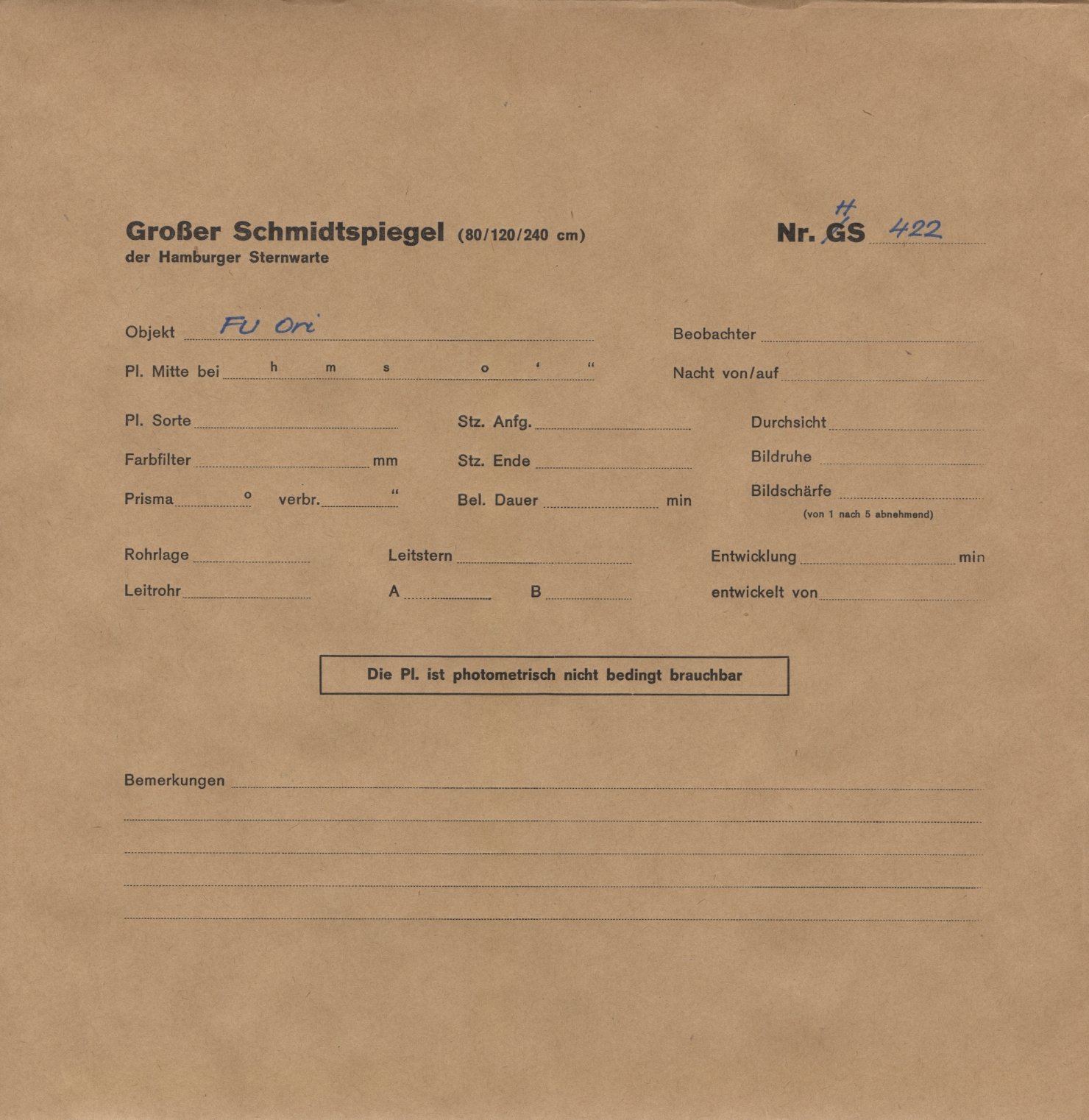 Plattenhuelle HS00422