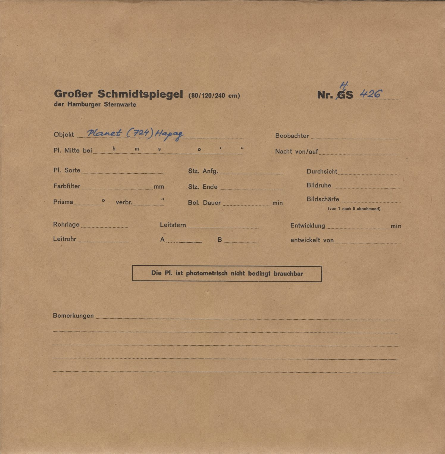 Plattenhuelle HS00426