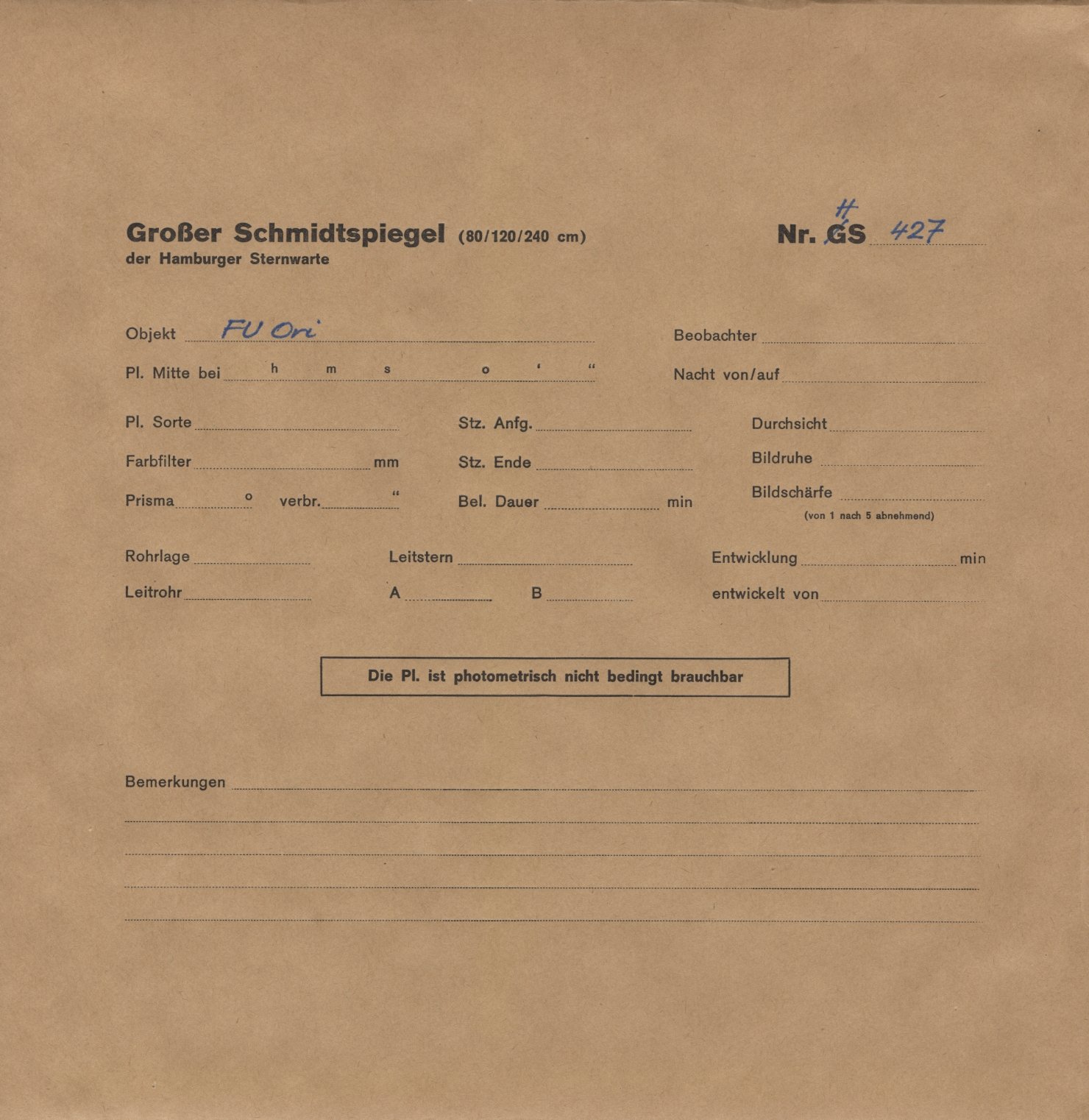 Plattenhuelle HS00427