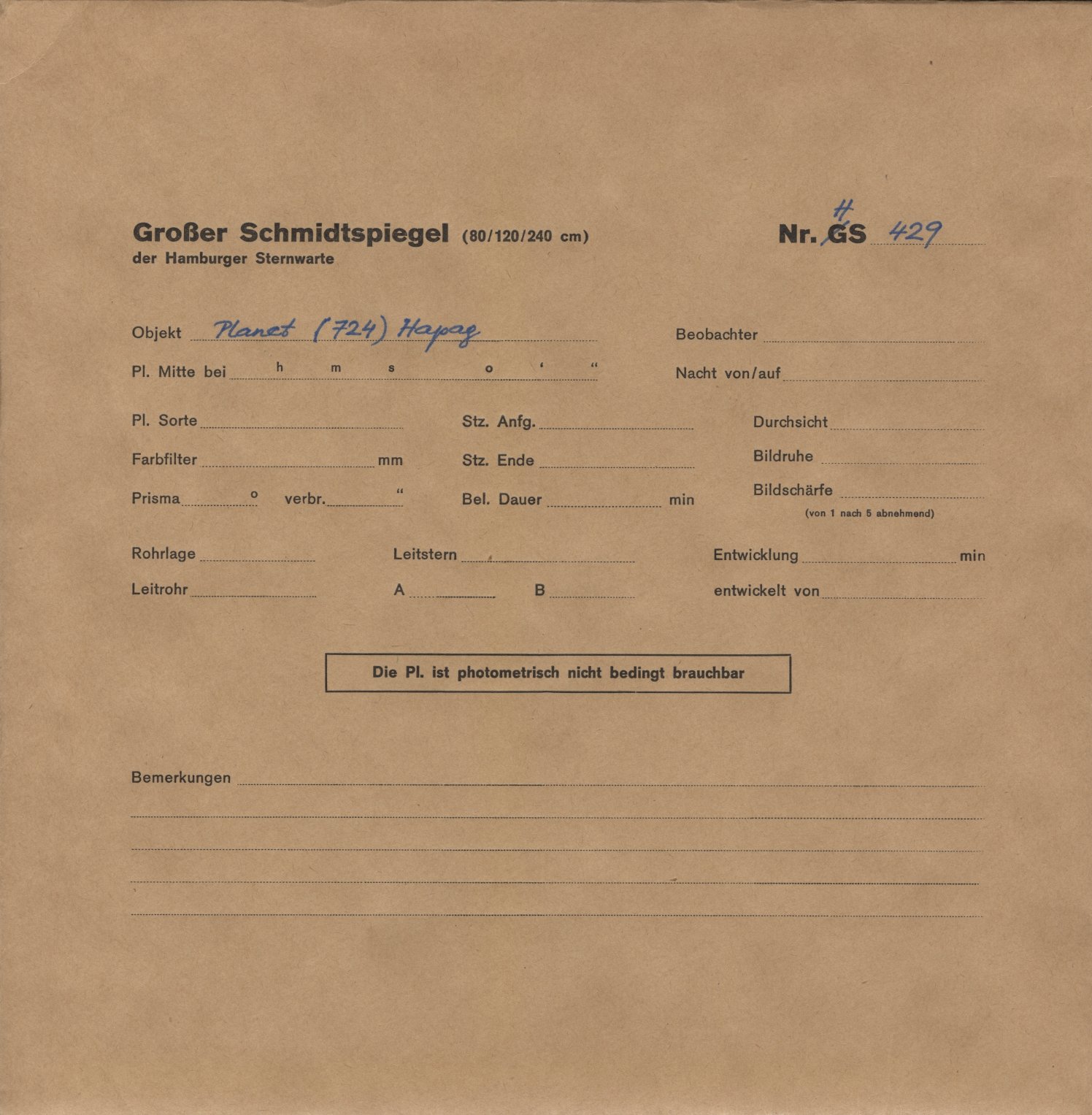 Plattenhuelle HS00429