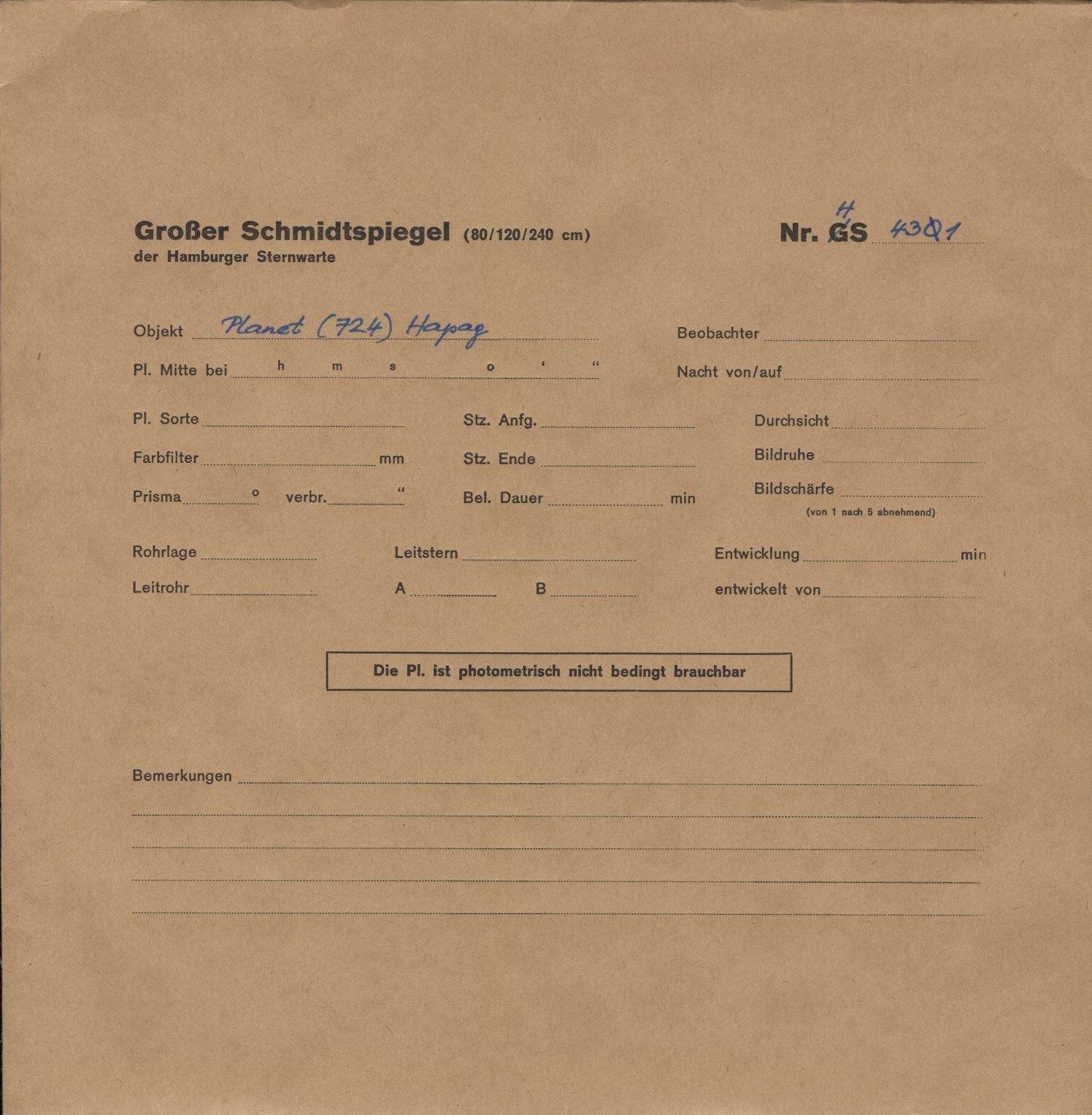 Plattenhuelle HS00431