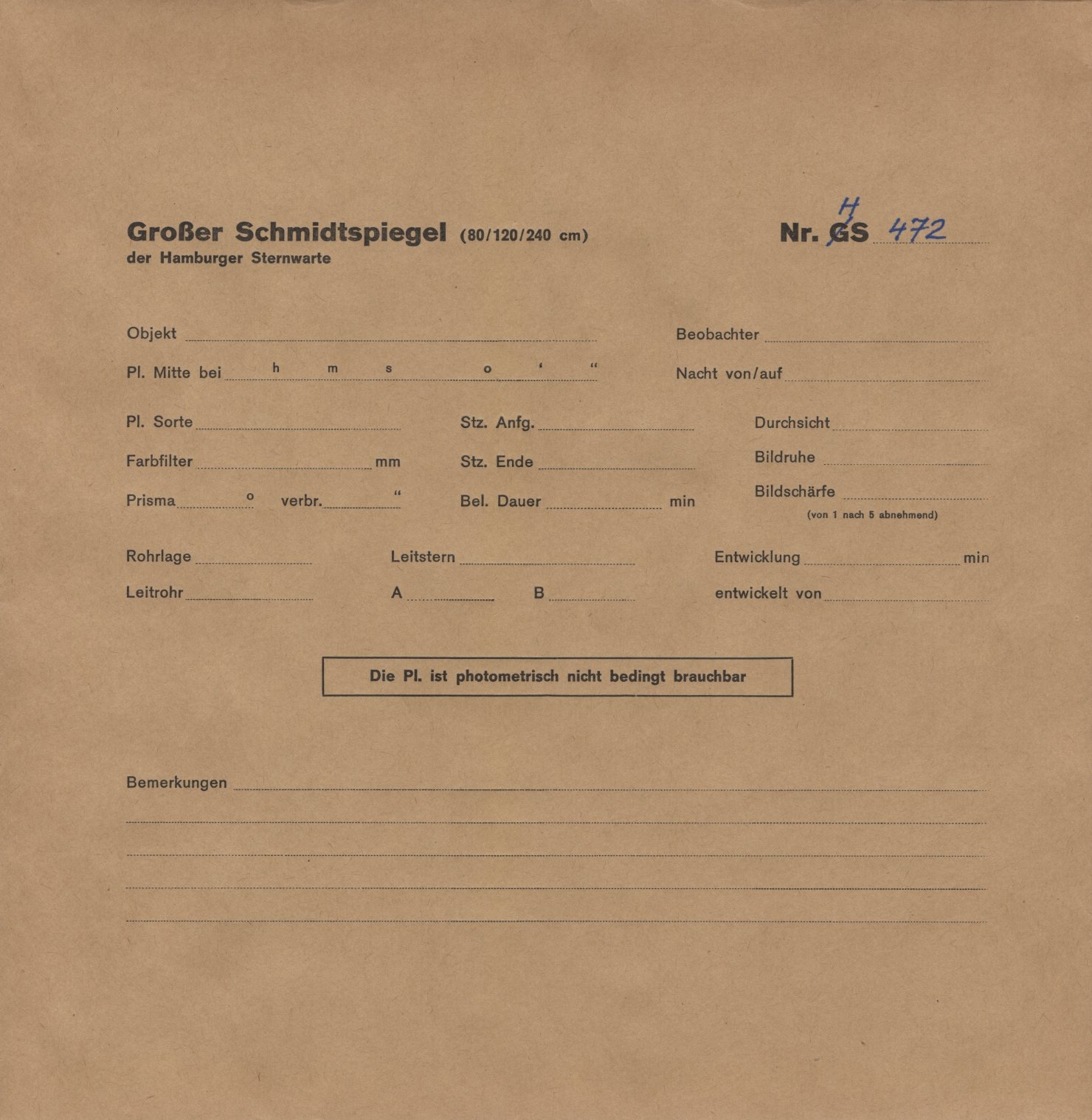 Plattenhuelle HS00472