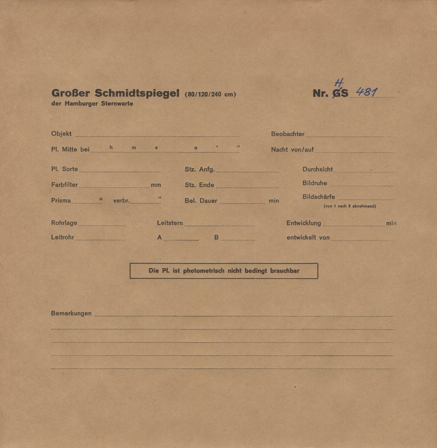 Plattenhuelle HS00481