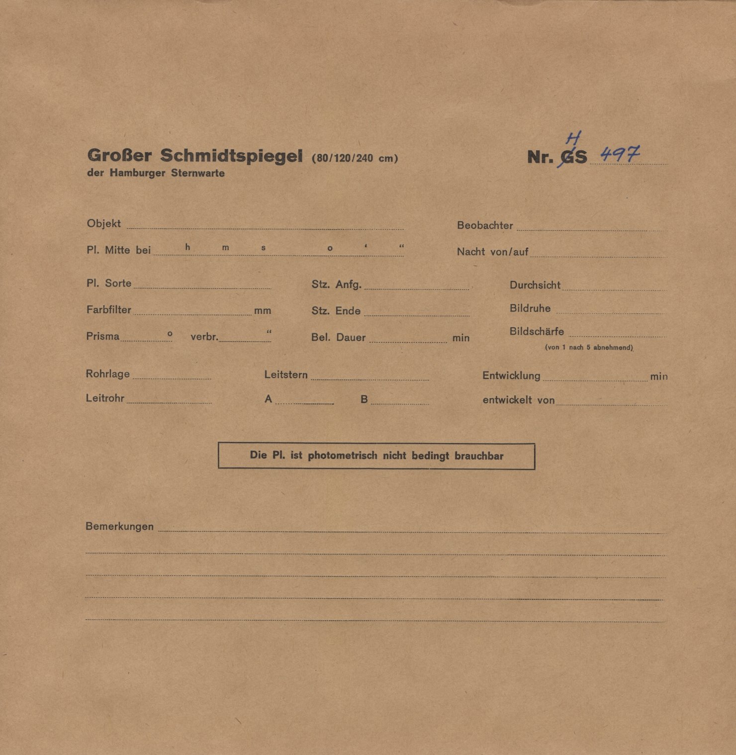 Plattenhuelle HS00497