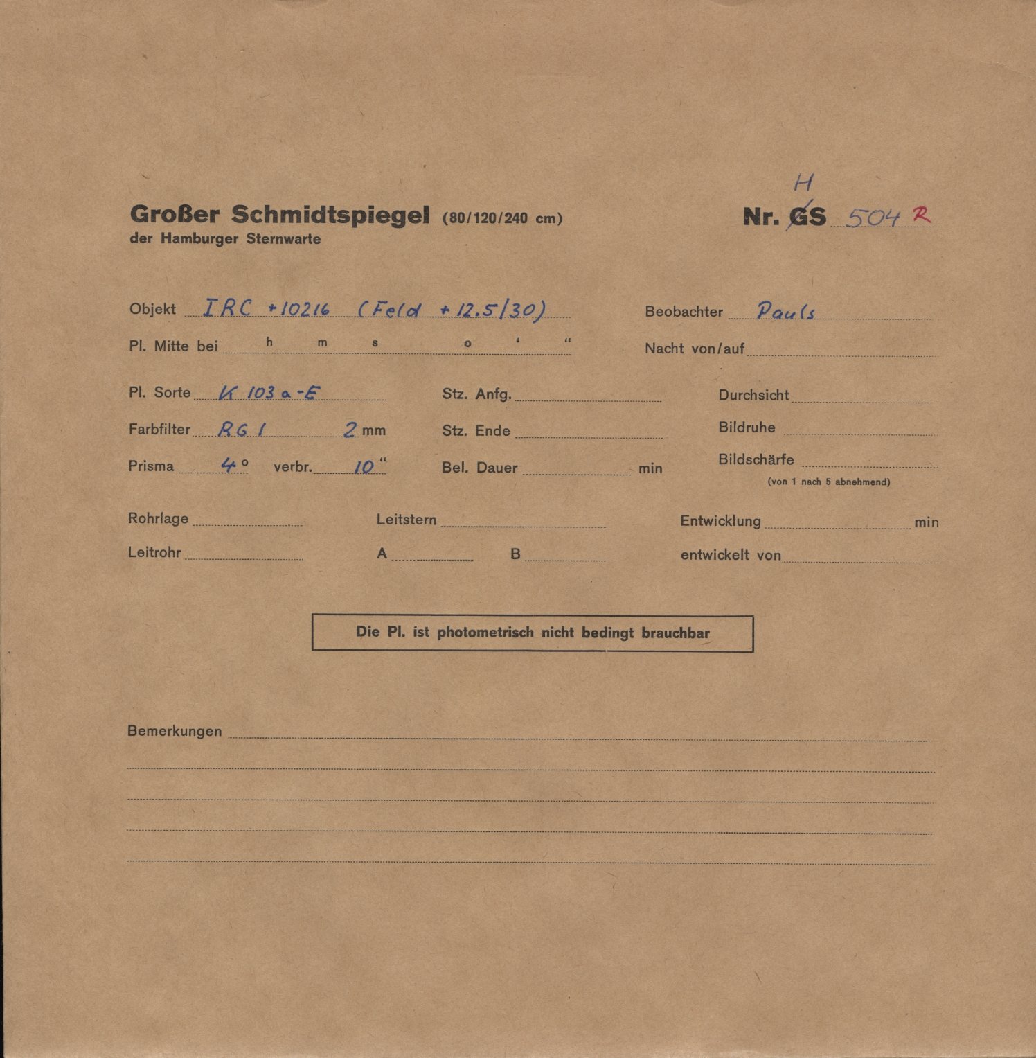 Plattenhuelle HS00504