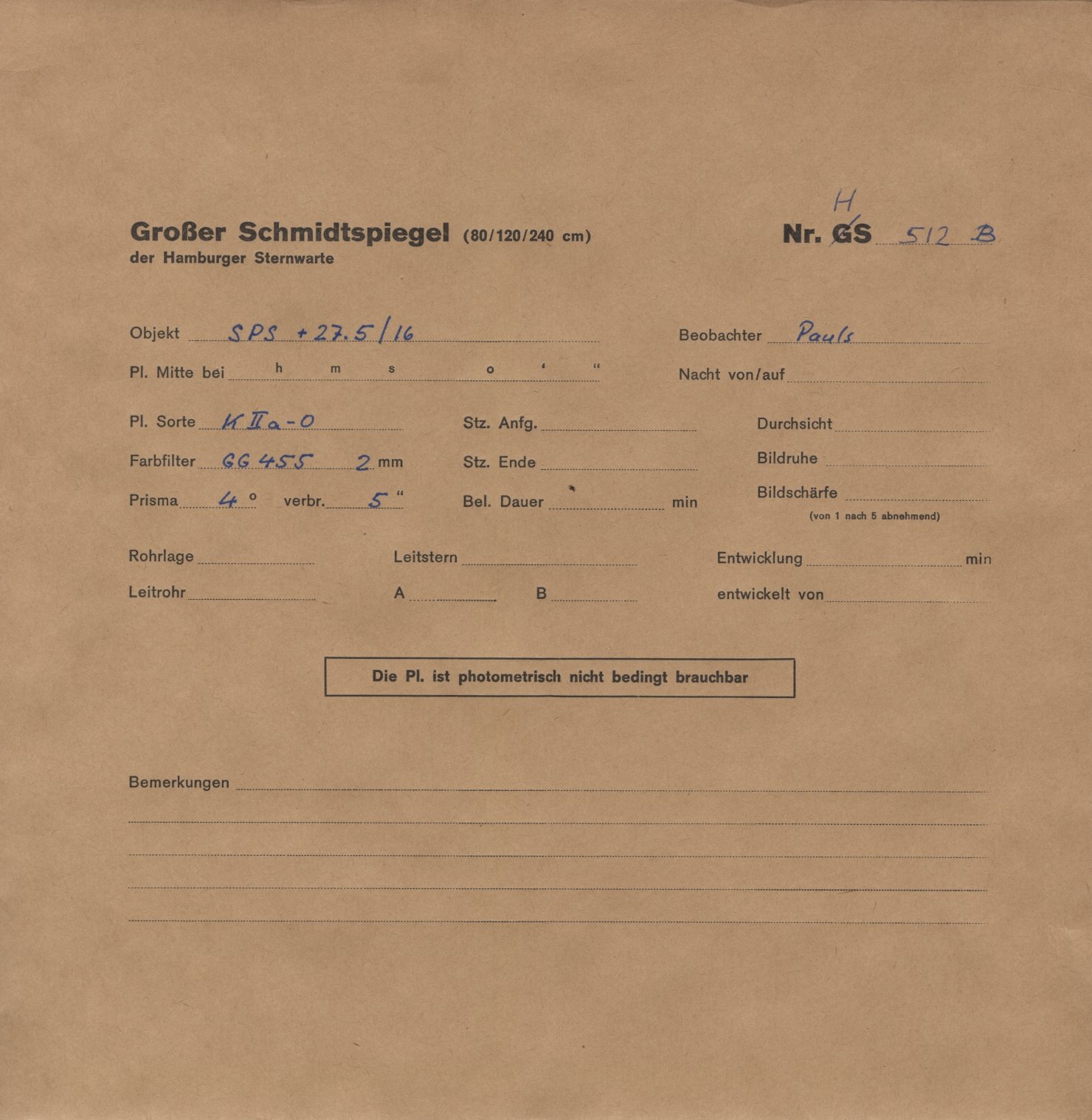 Plattenhuelle HS00512