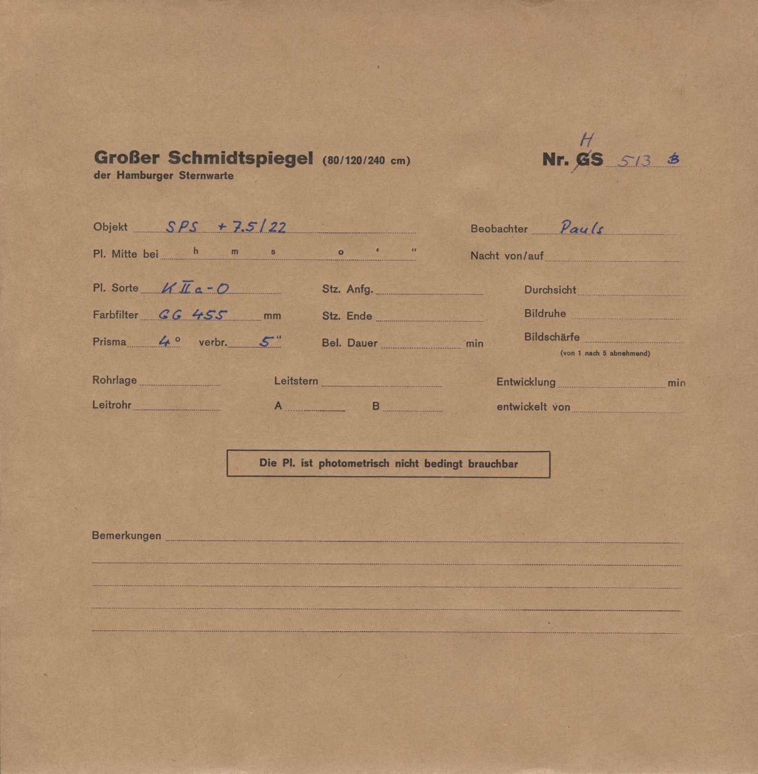 Plattenhuelle HS00513