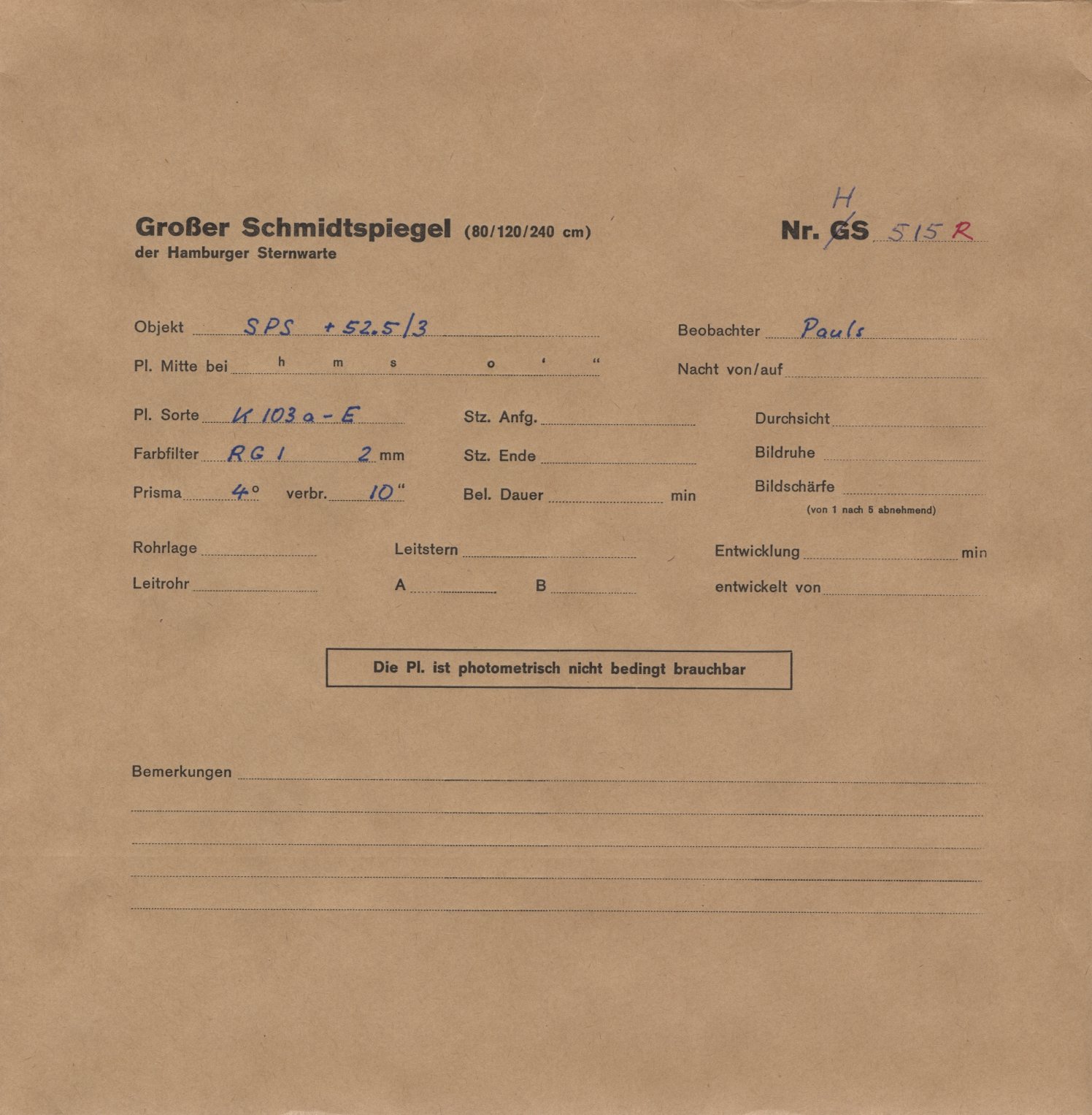 Plattenhuelle HS00515