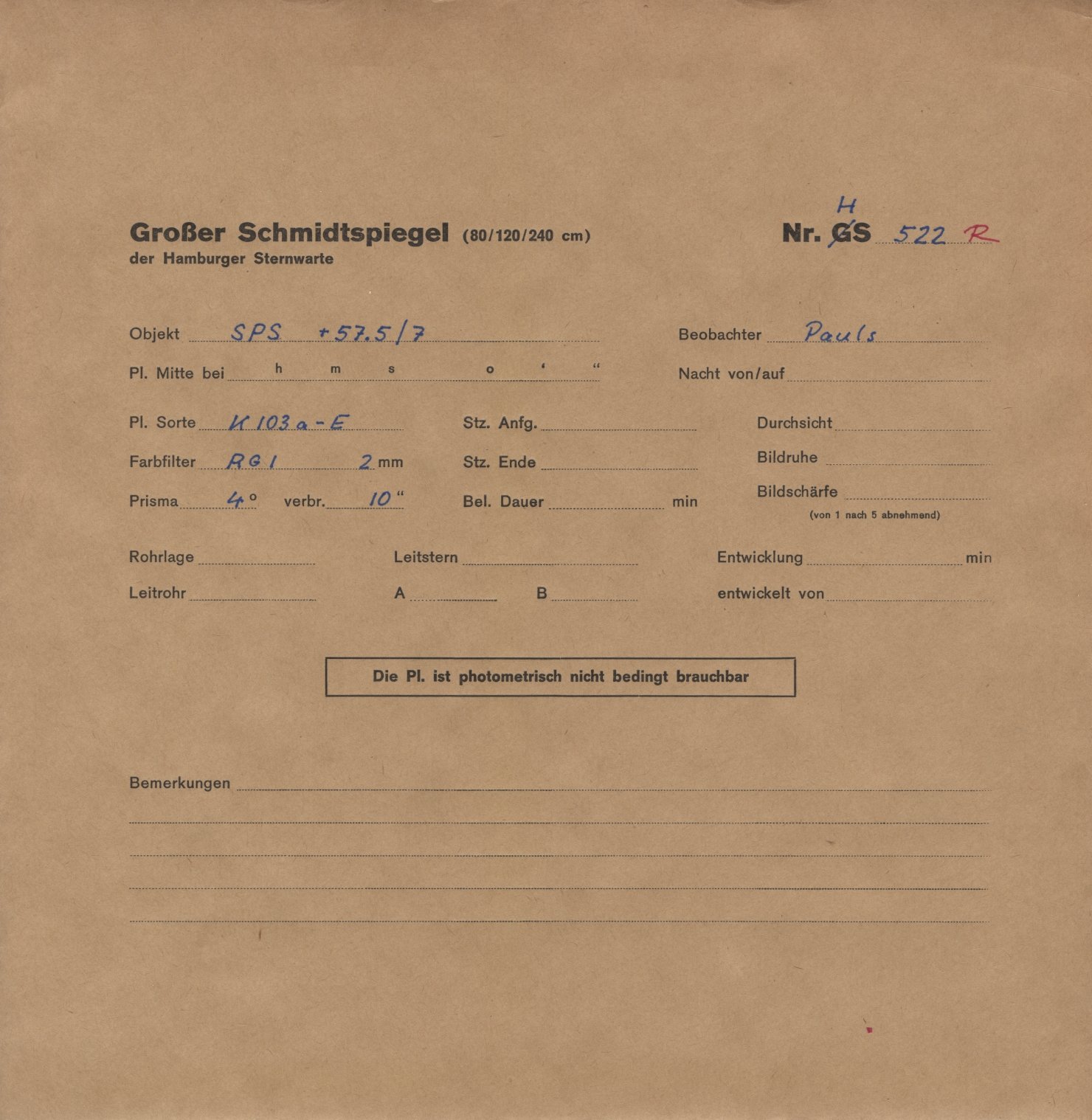 Plattenhuelle HS00522