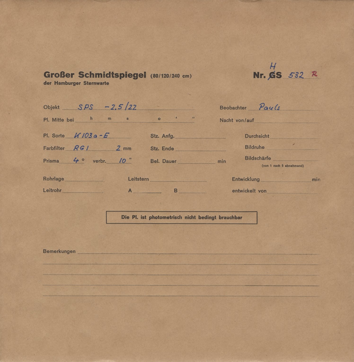 Plattenhuelle HS00532