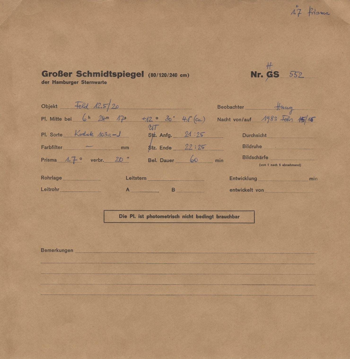 Plattenhuelle HS00552