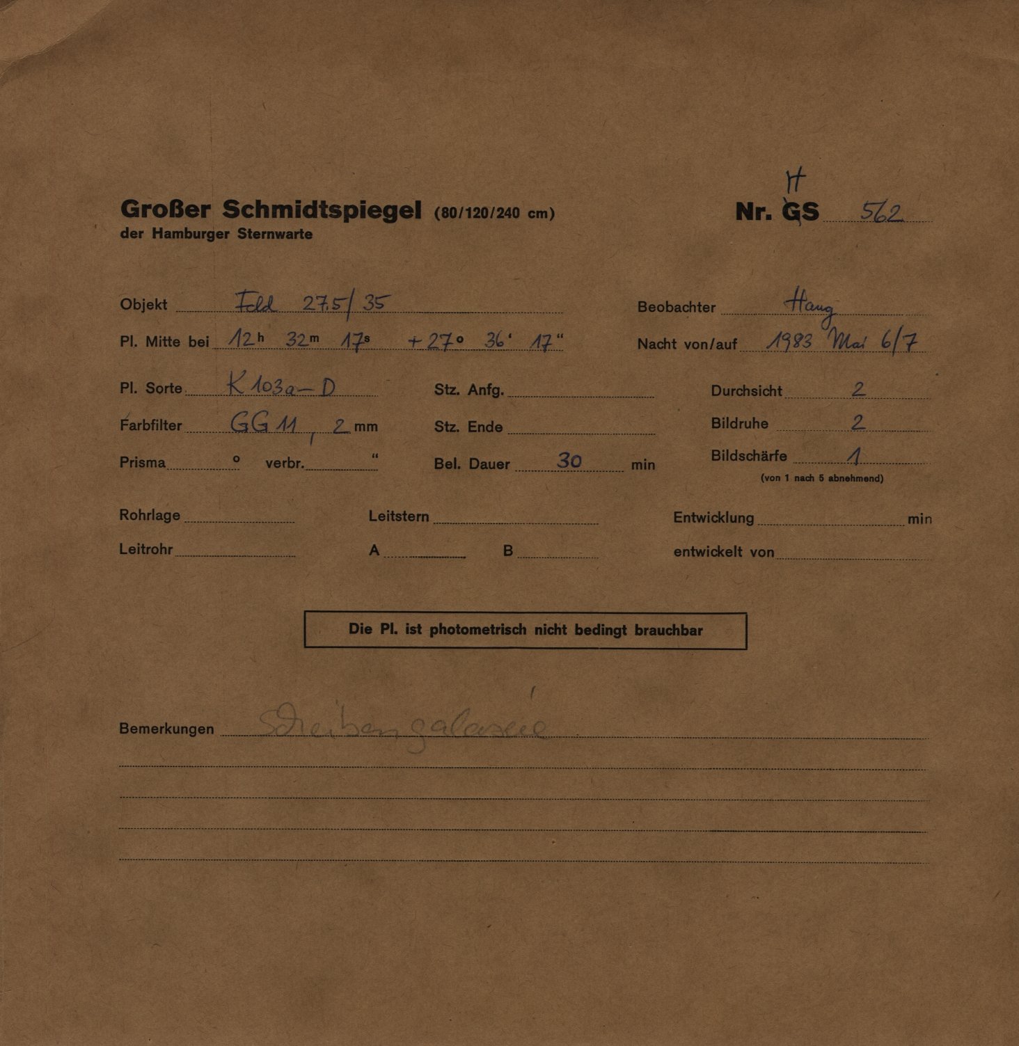 Plattenhuelle HS00562
