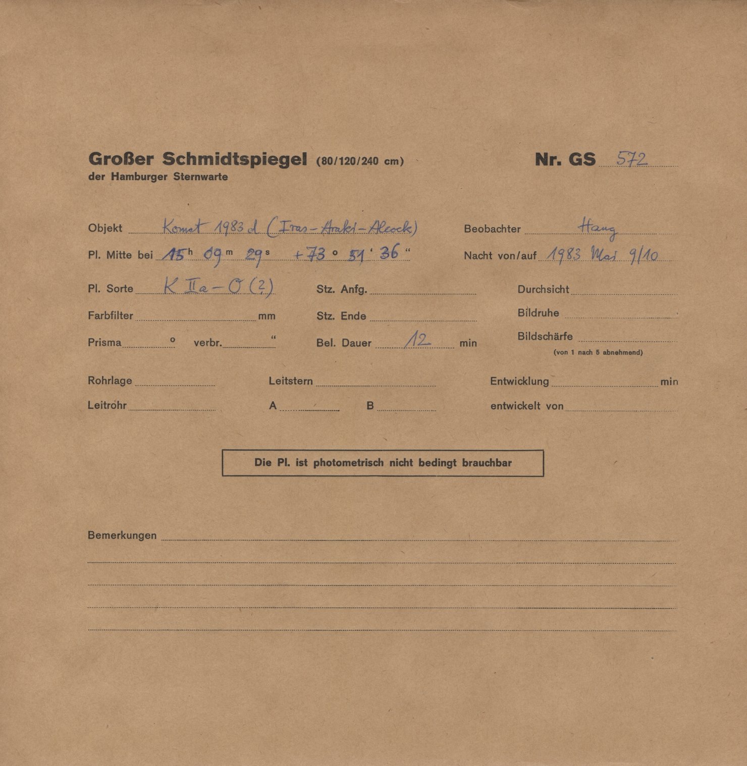 Plattenhuelle HS00572