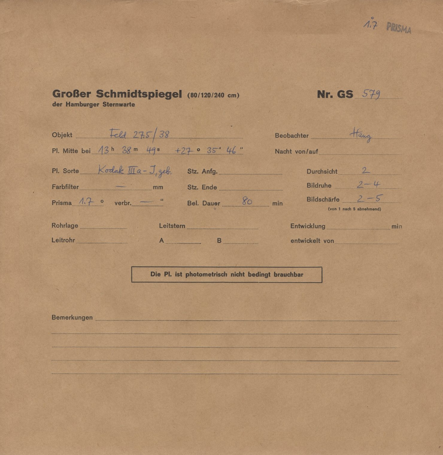 Plattenhuelle HS00579