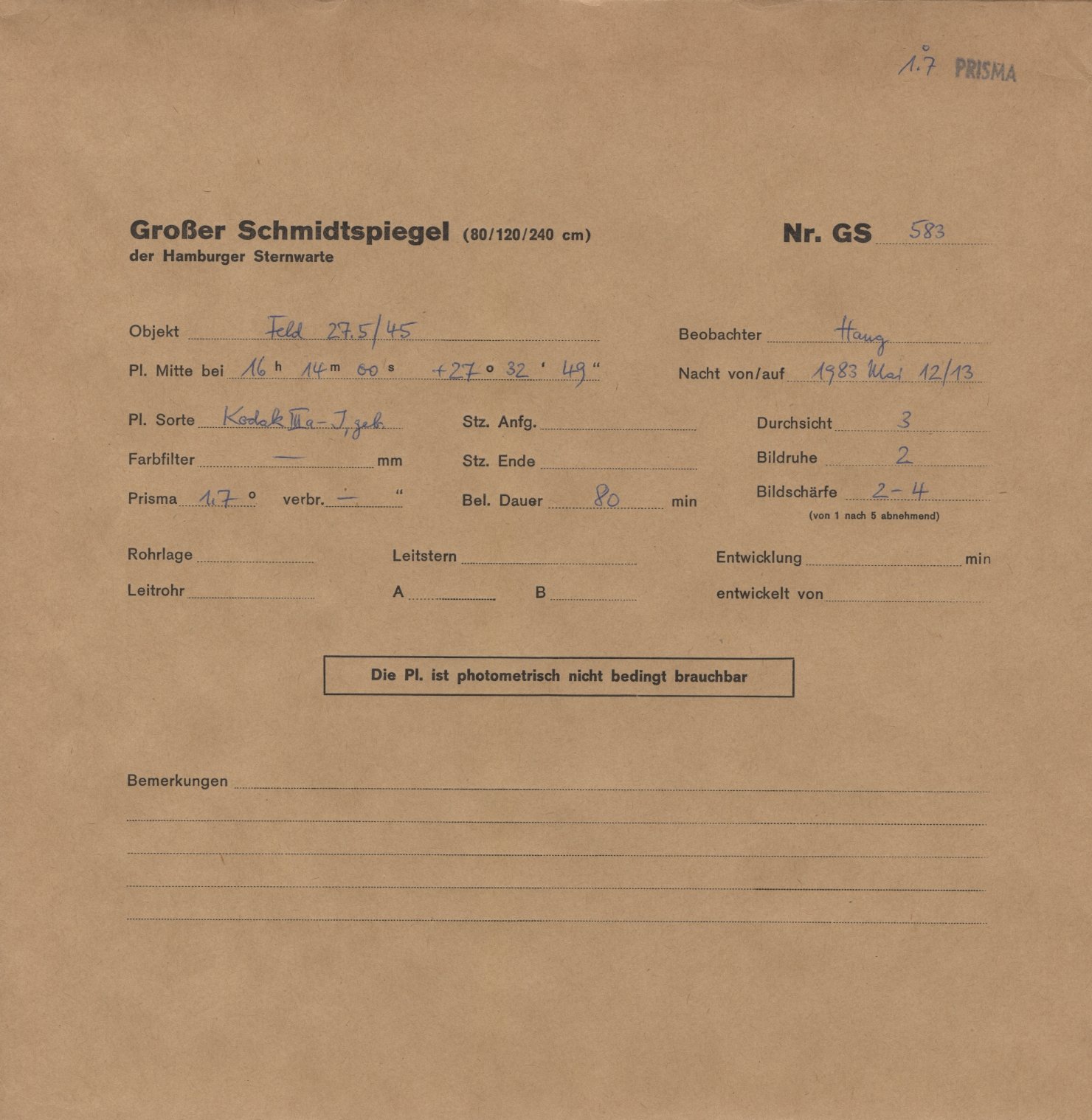 Plattenhuelle HS00583