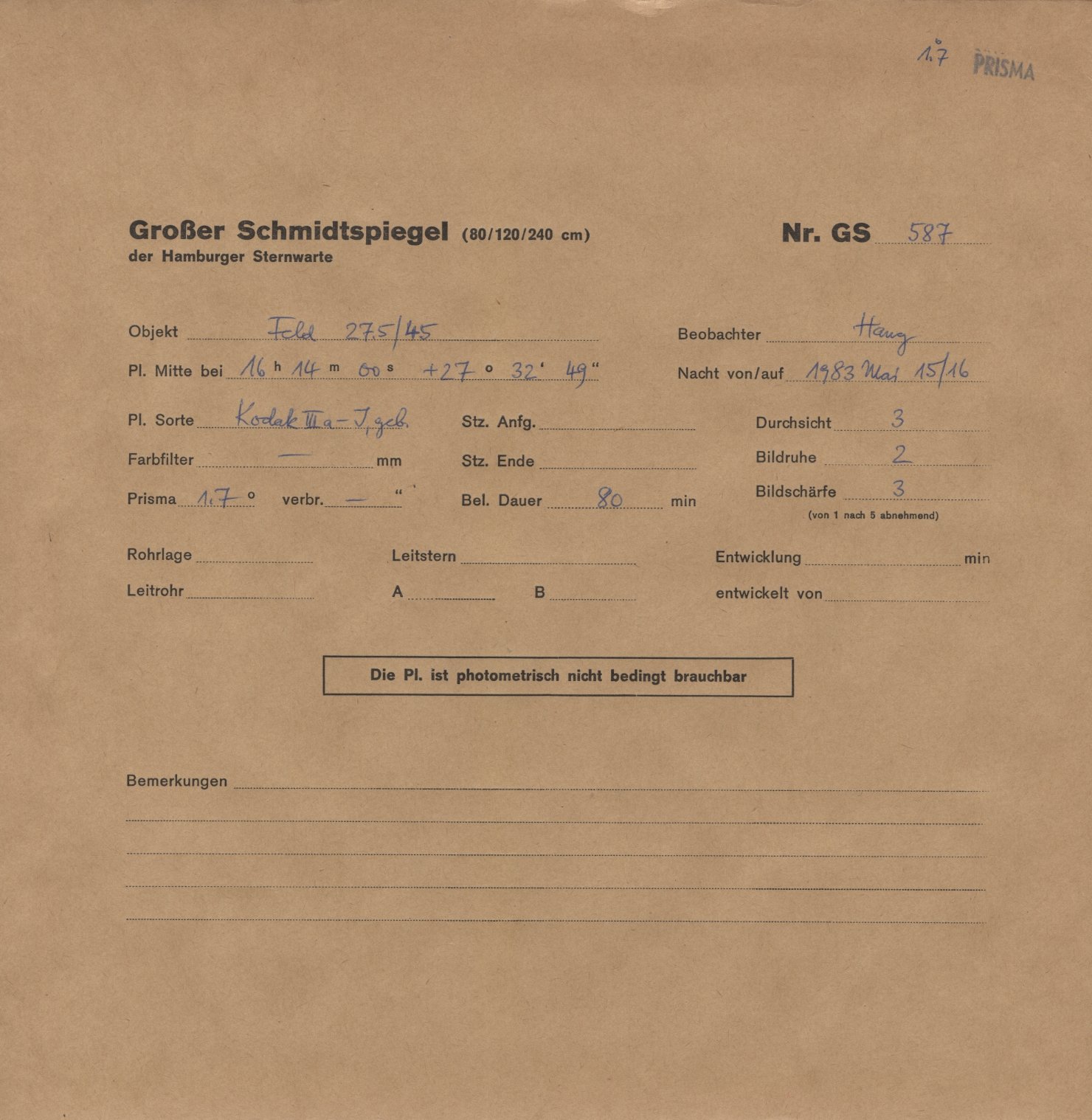 Plattenhuelle HS00587