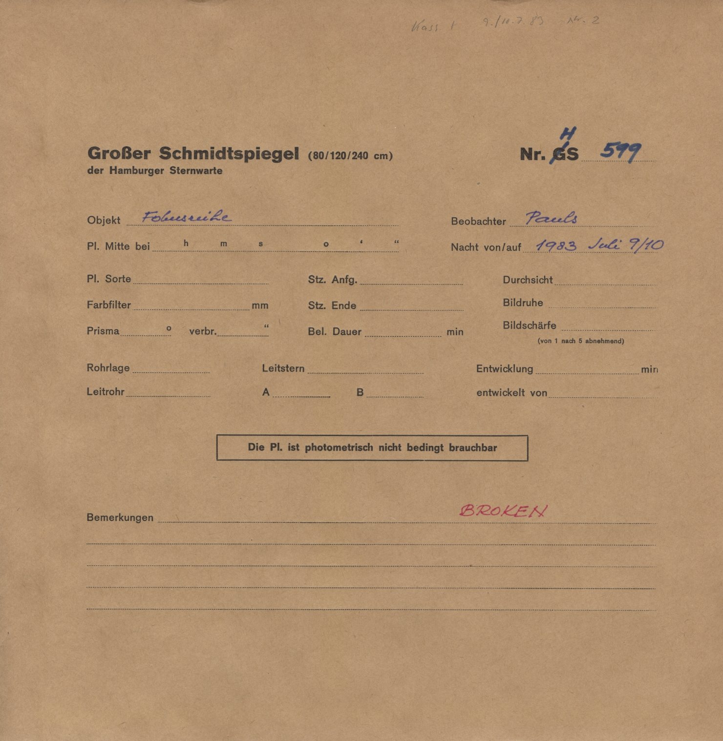 Plattenhuelle HS00599
