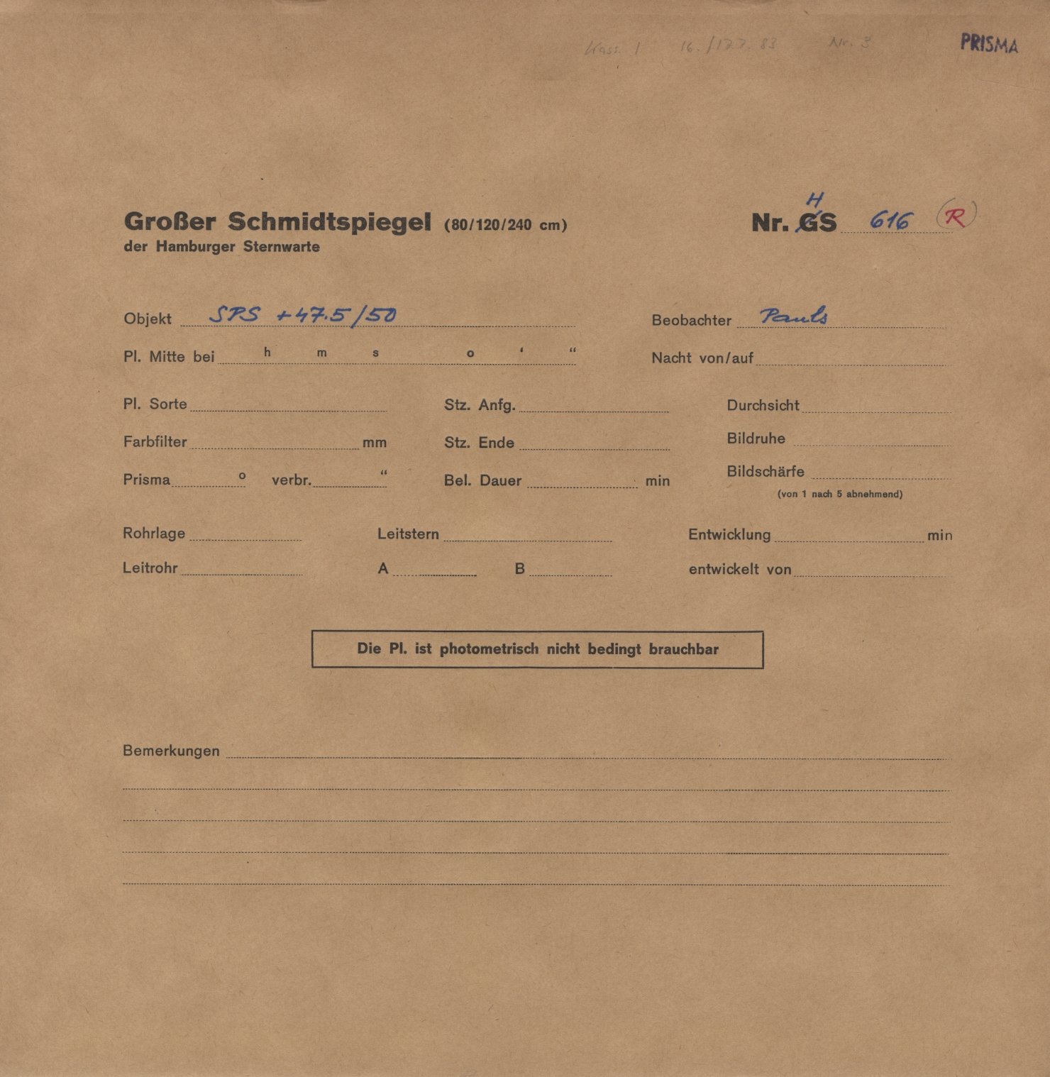 Plattenhuelle HS00616