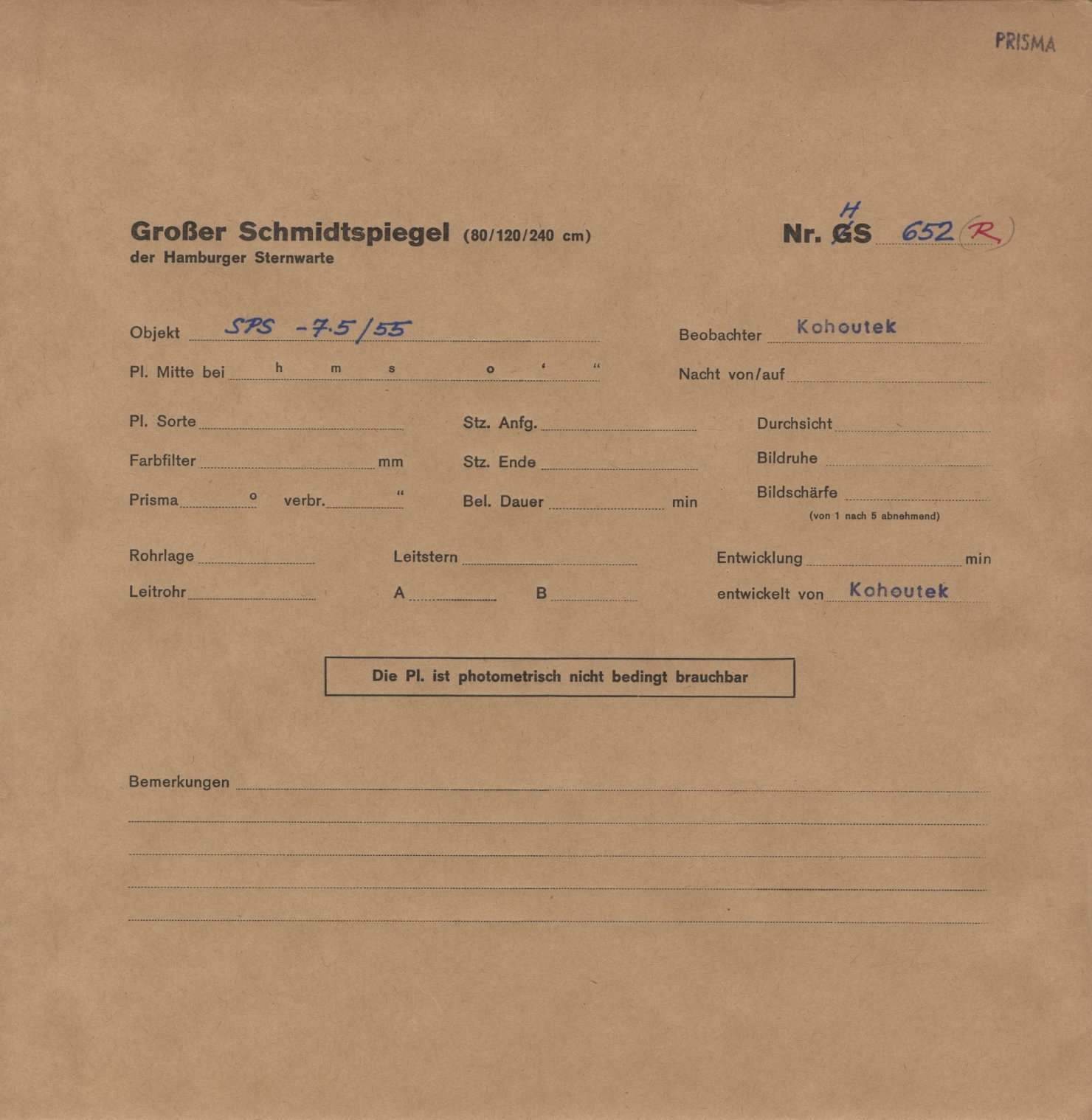 Plattenhuelle HS00652