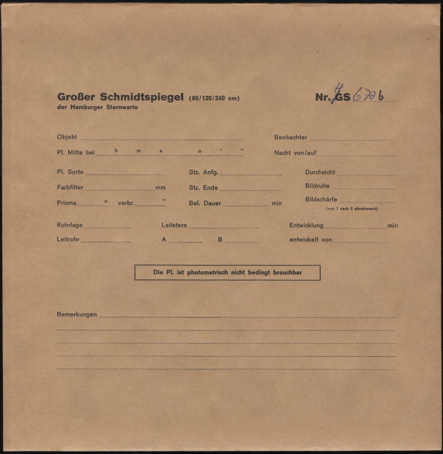Plattenhuelle HS00670