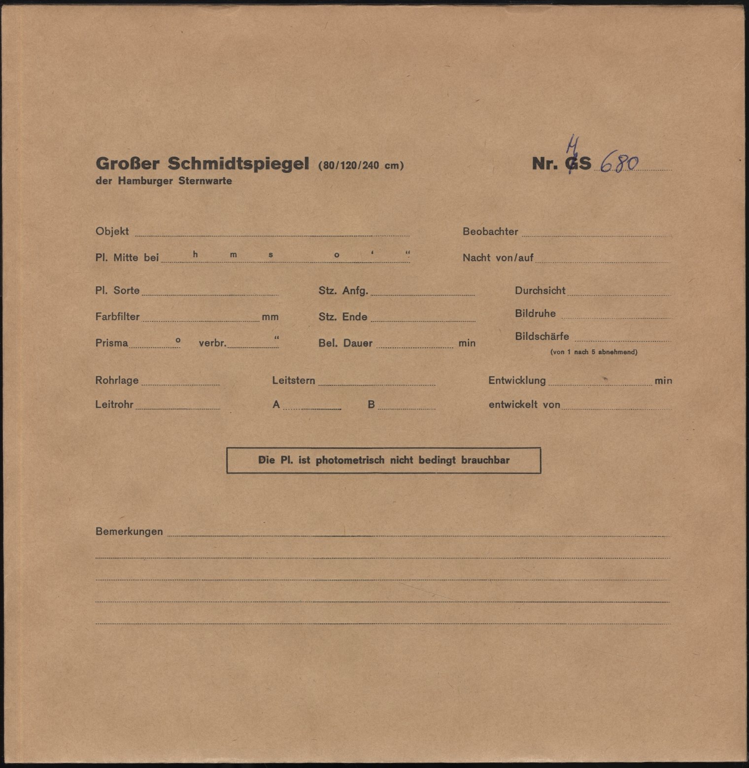 Plattenhuelle HS00680