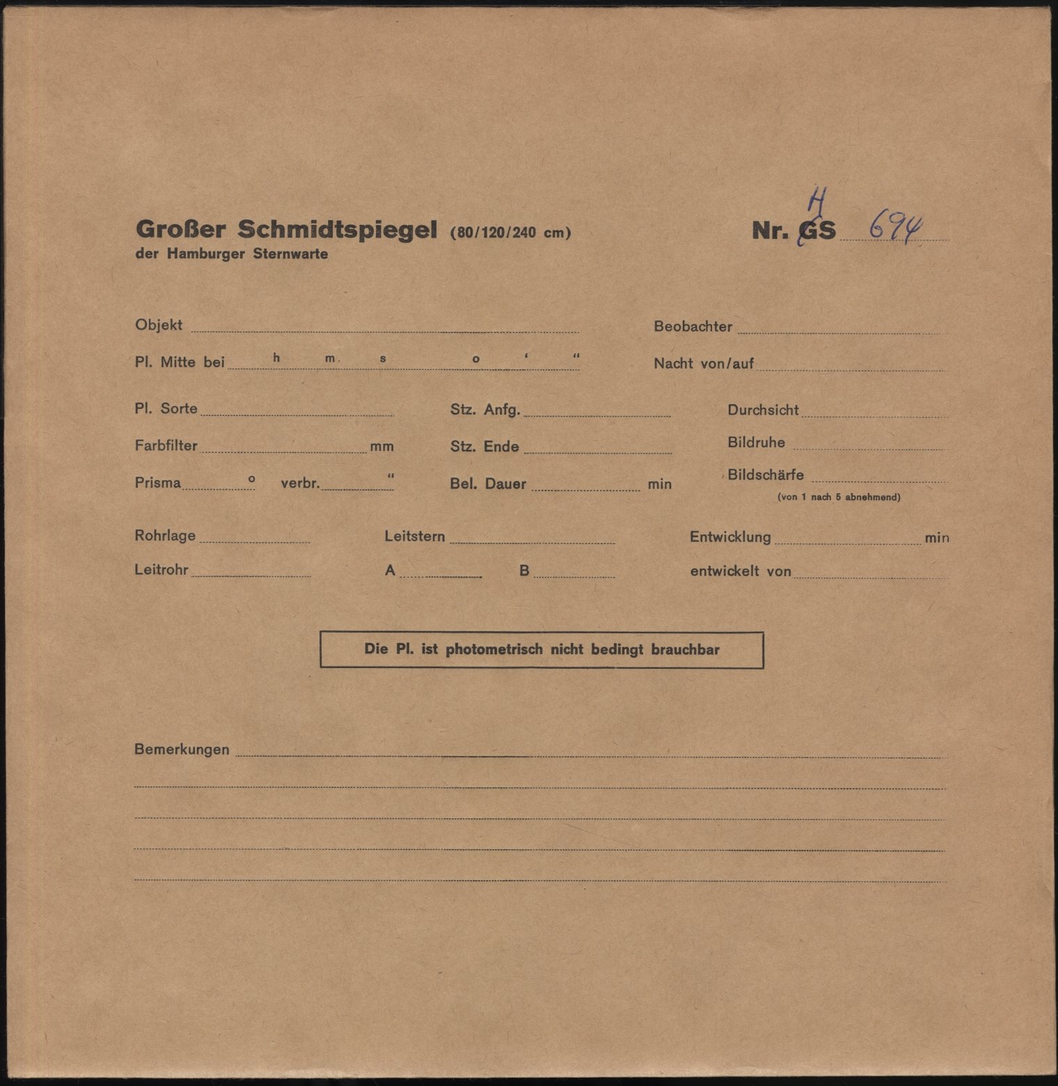 Plattenhuelle HS00694