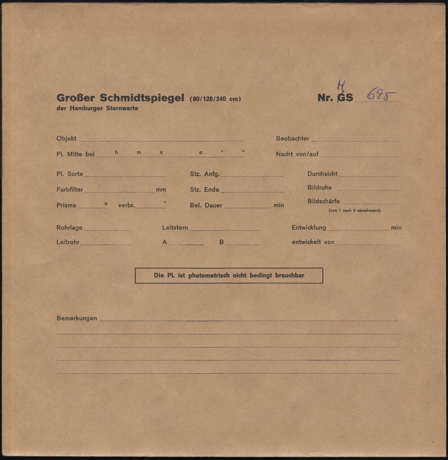 Plattenhuelle HS00695