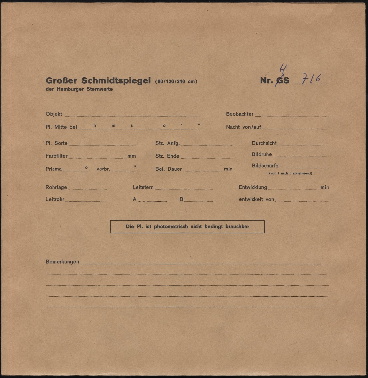 Plattenhuelle HS00716